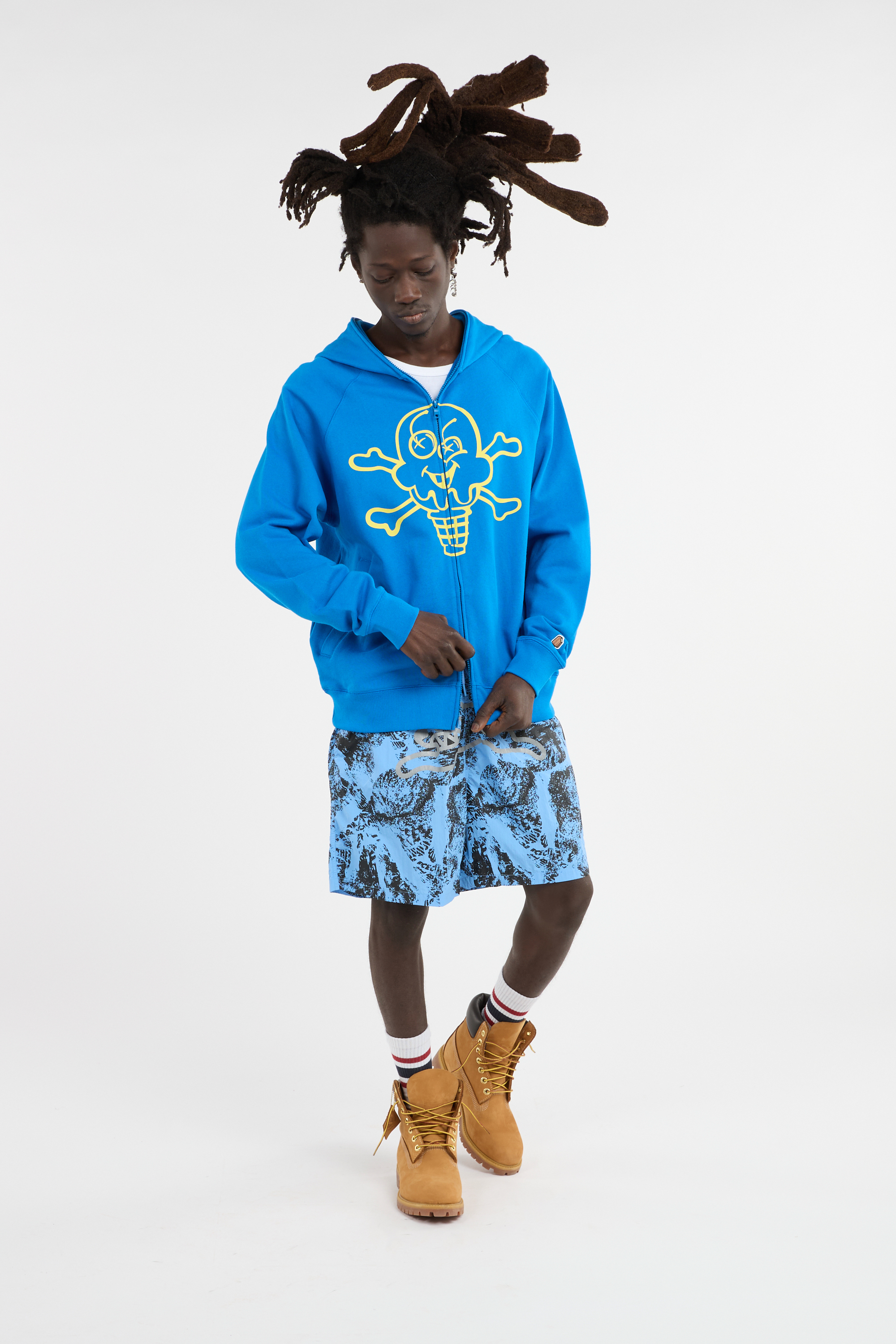 Zippered hoodie Blue