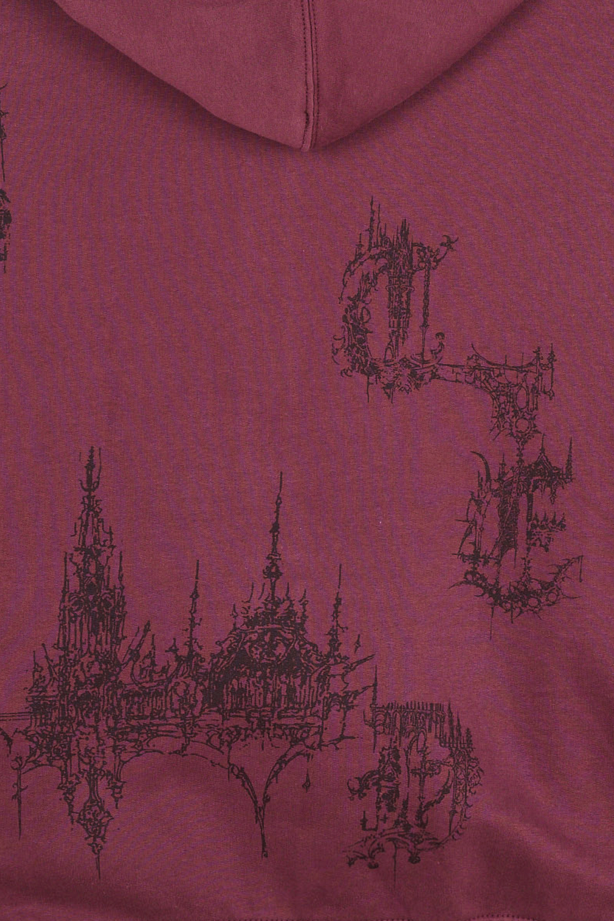 Hoodie zippé Bordeaux