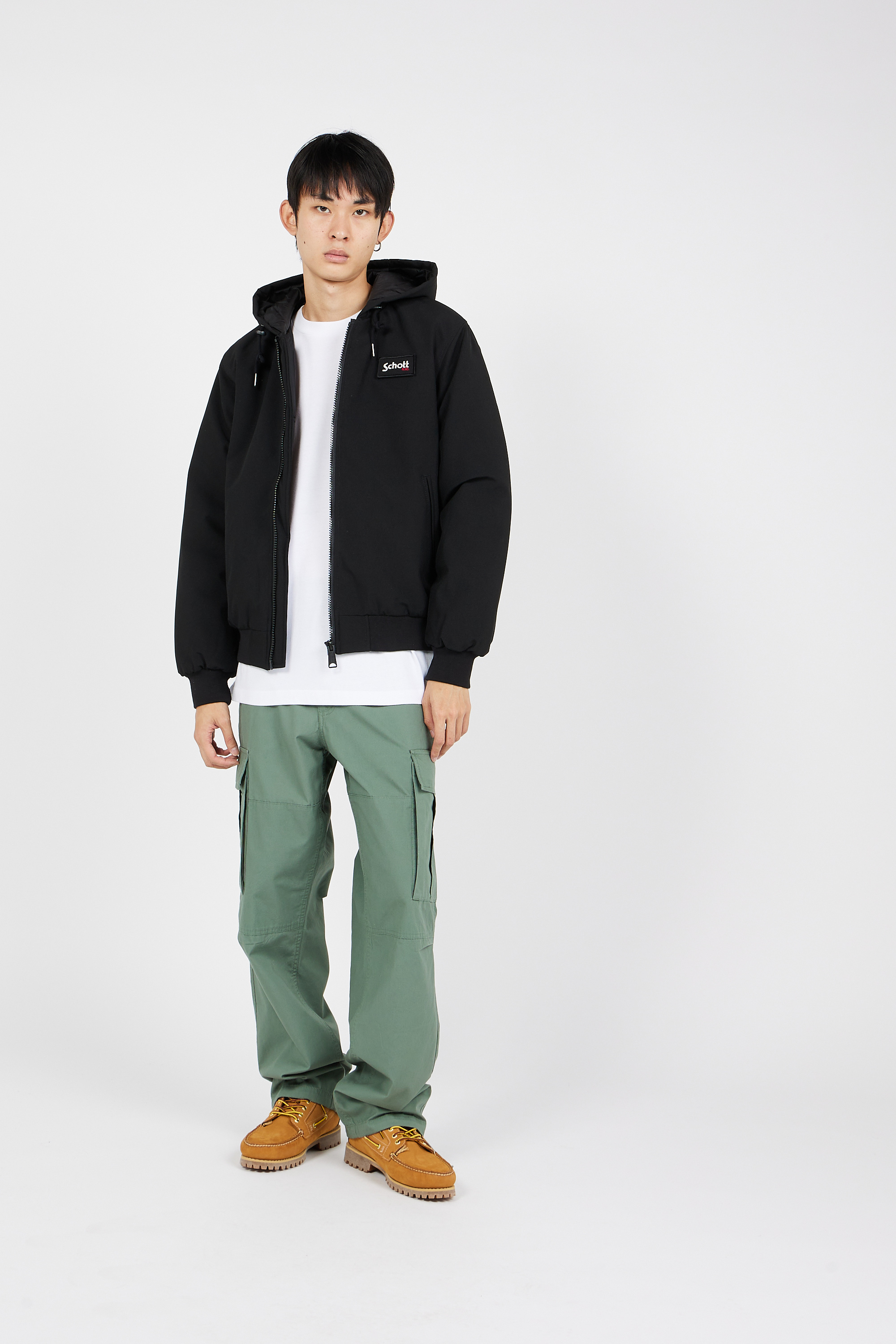 Lightweight quilted padded jacket with high neck Black