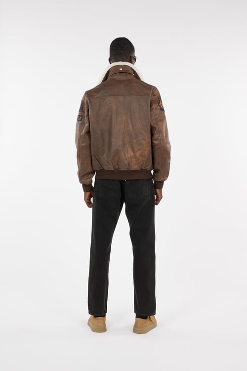 SCHOTT Jacket Brown