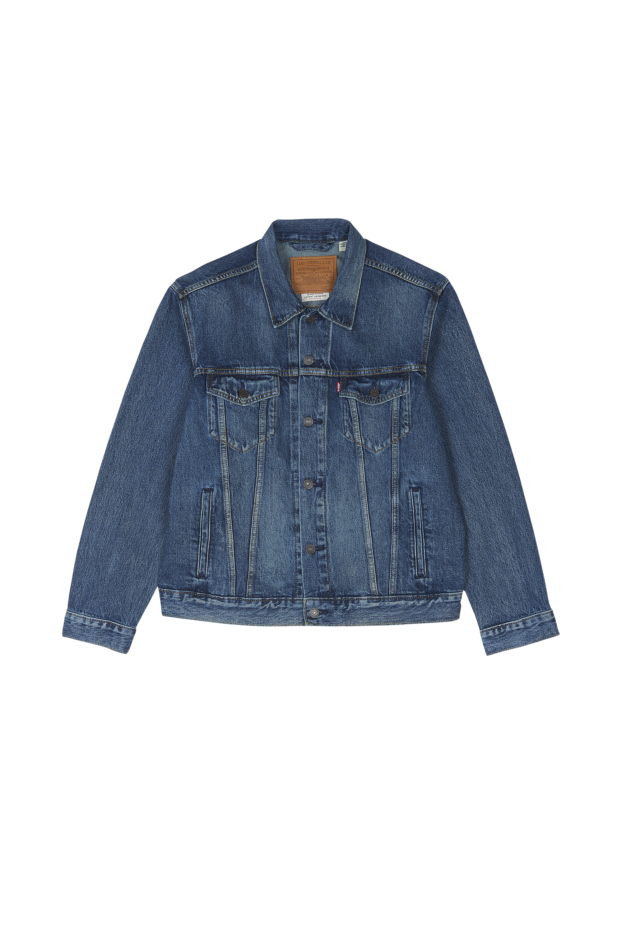 Denim jacket with classic collar Blue