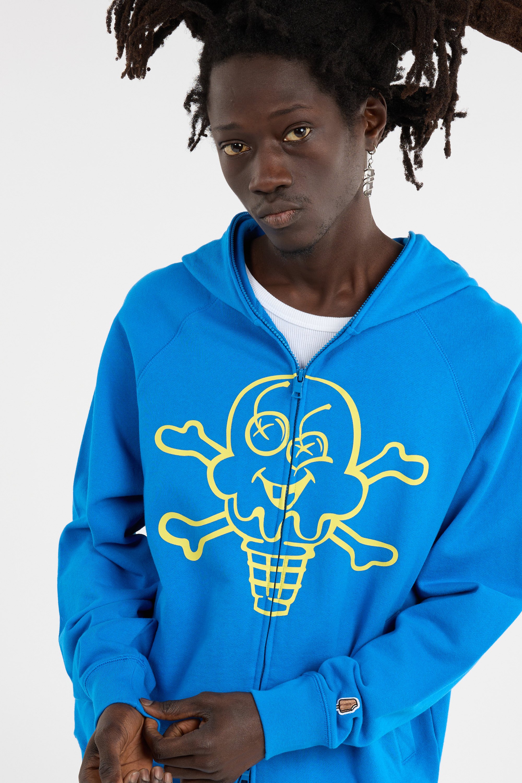 Hoodie zippé Bleu
