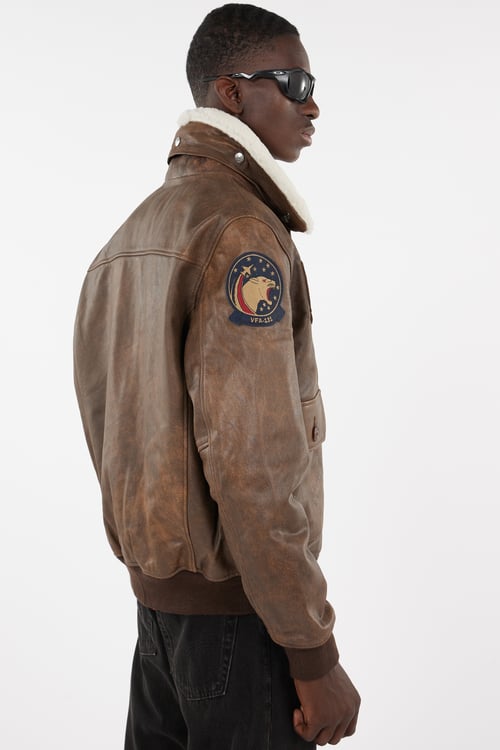 SCHOTT Jacket Brown