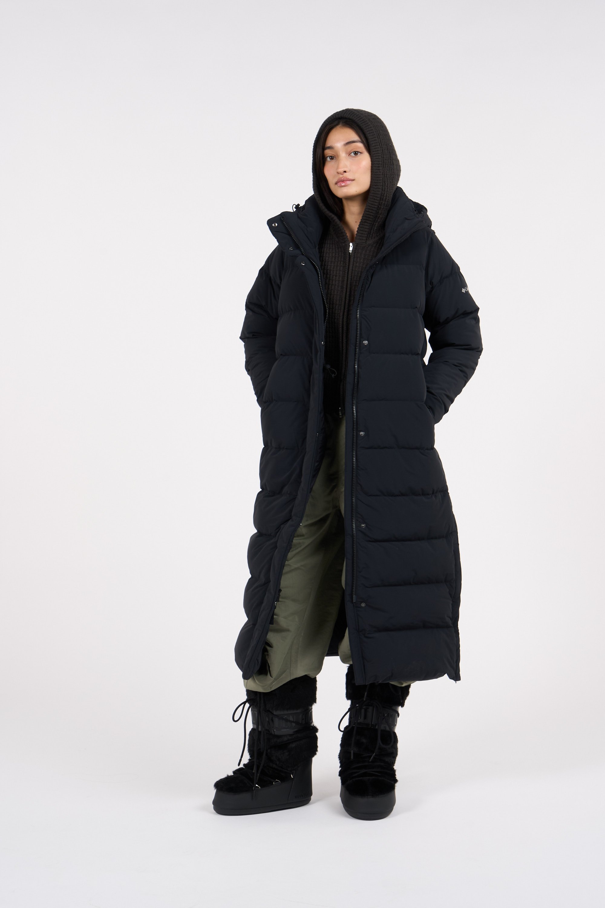 Lightweight quilted padded jacket with high neck COLUMBIA Black