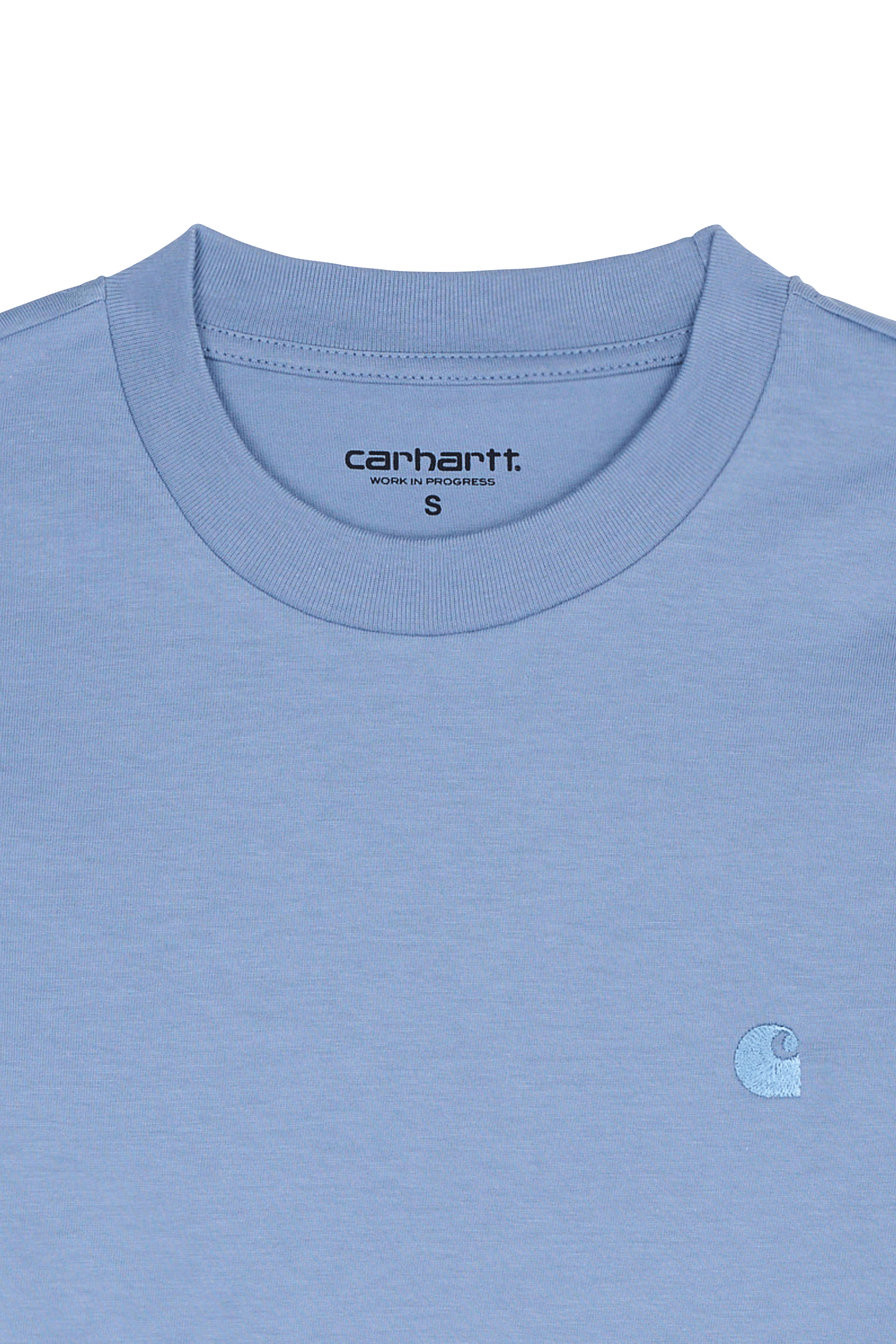 Regular-fit round-neck cotton T-shirt Blue