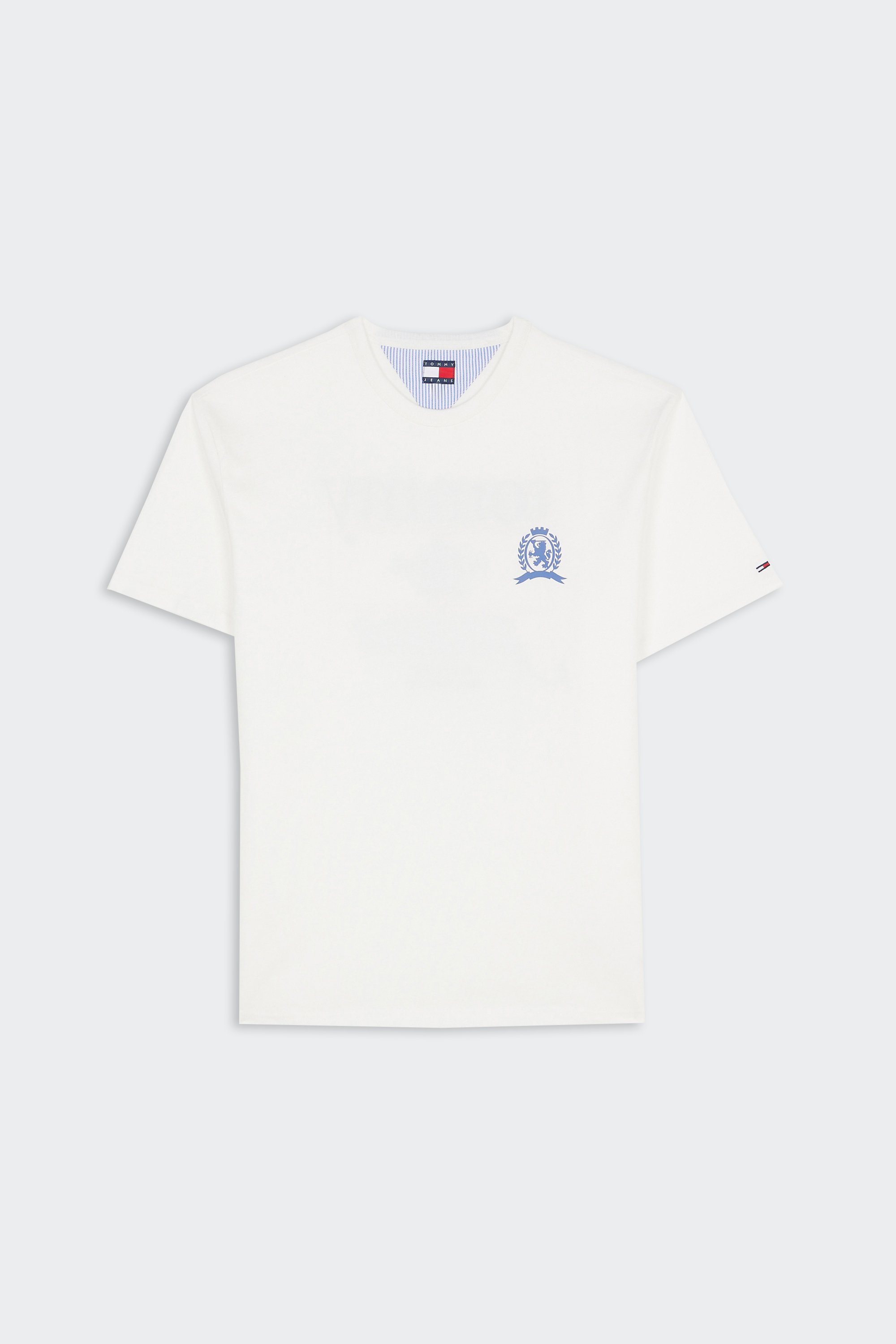 Regular-fit round-neck cotton T-shirt | White by TOMMY JEANS Regular-fit round-neck cotton T-shirt White