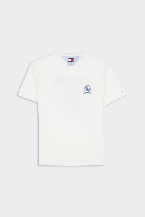 TOMMY JEANS Regular-fit round-neck cotton T-shirt White