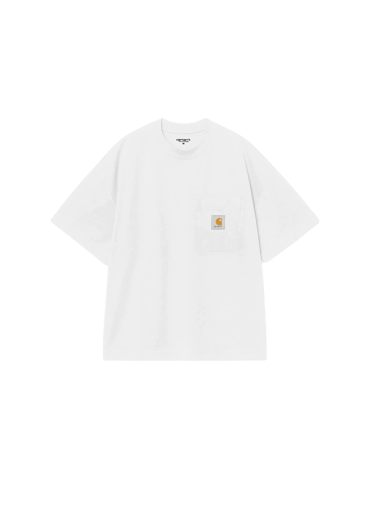 Regular-fit round-neck cotton T-shirt WORK POCKET White