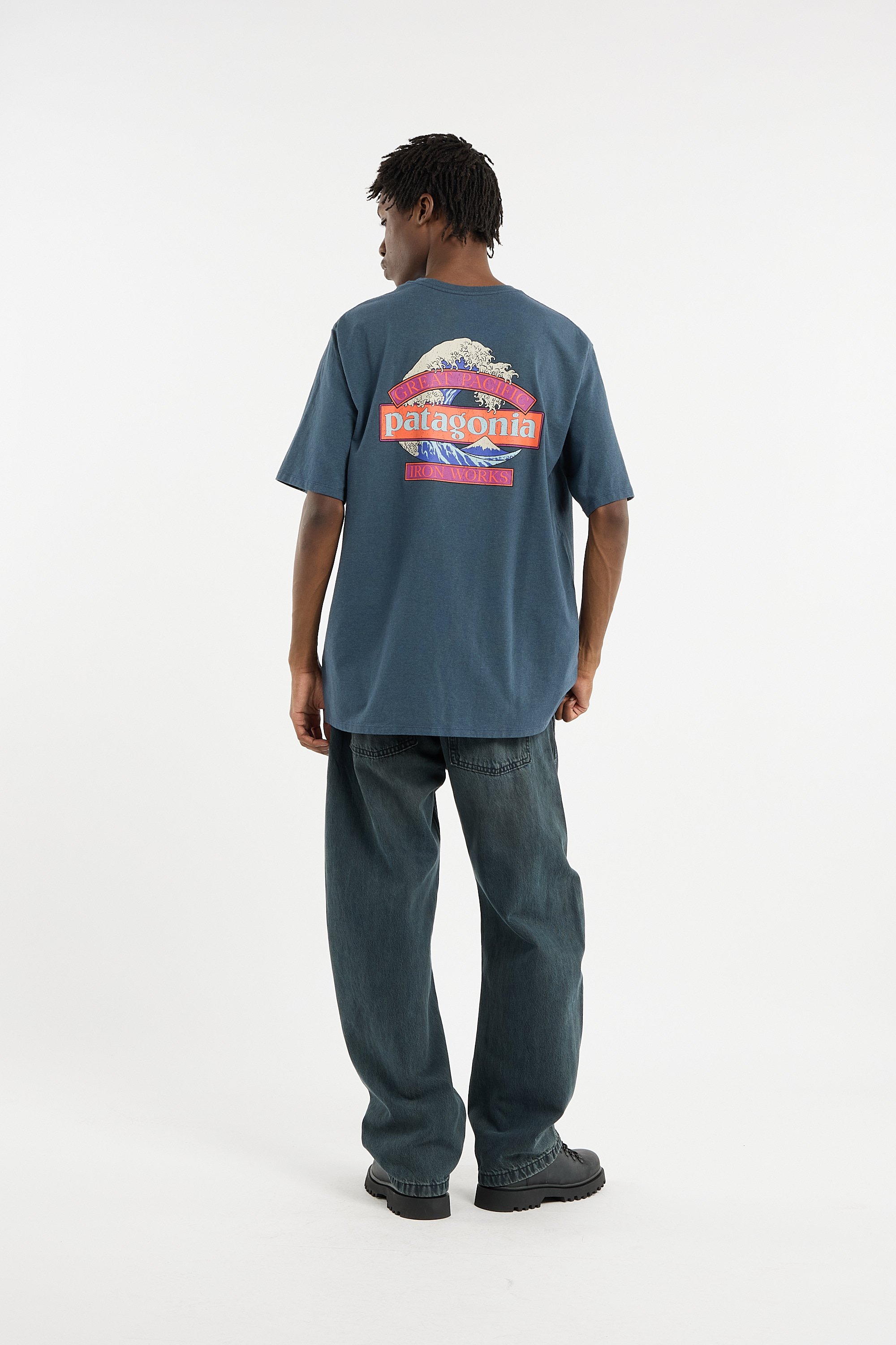 Regular-fit round-neck cotton T-shirt | Blue PATAGONIA Men