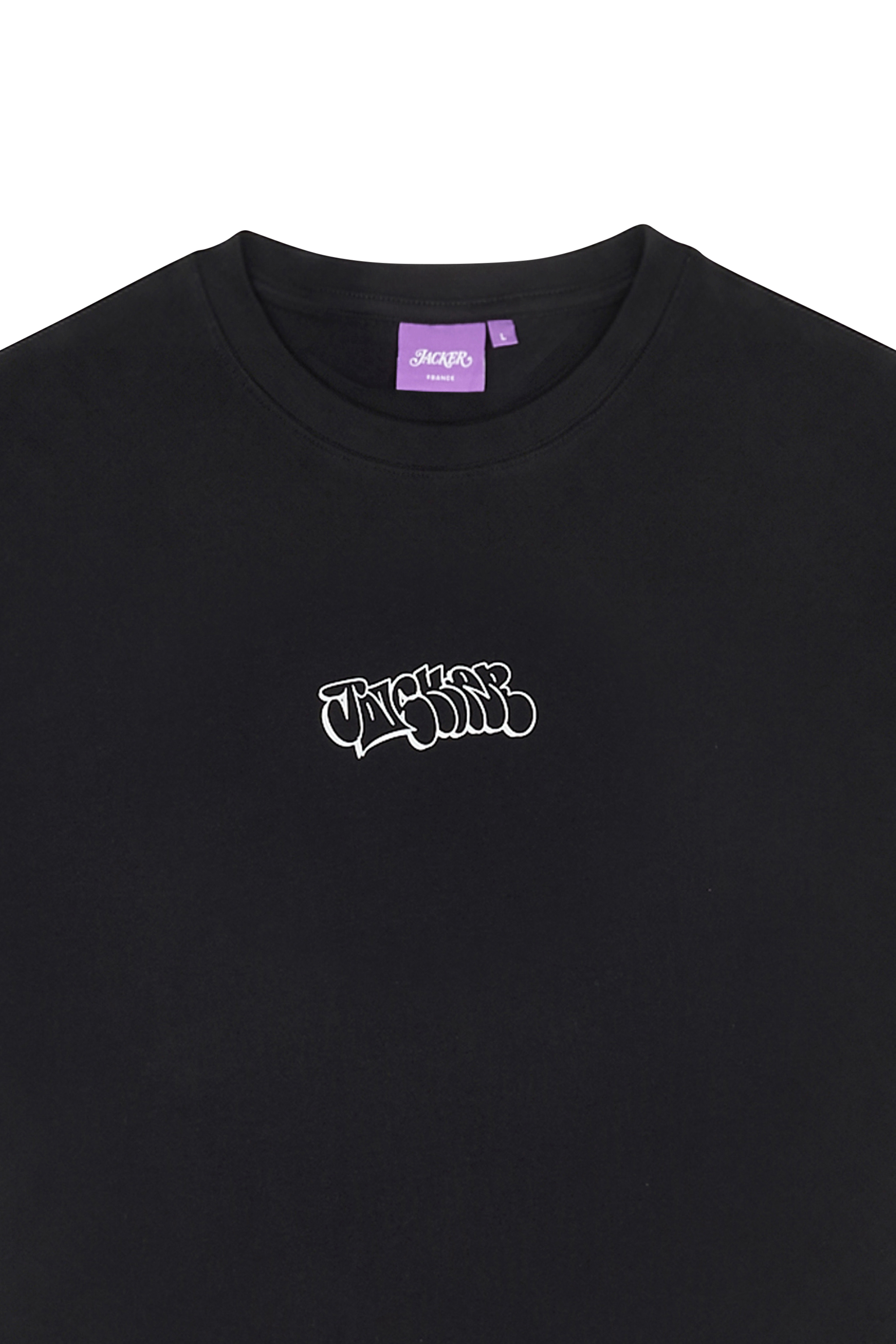 Regular-fit round-neck cotton T-shirt | Black JACKER Men