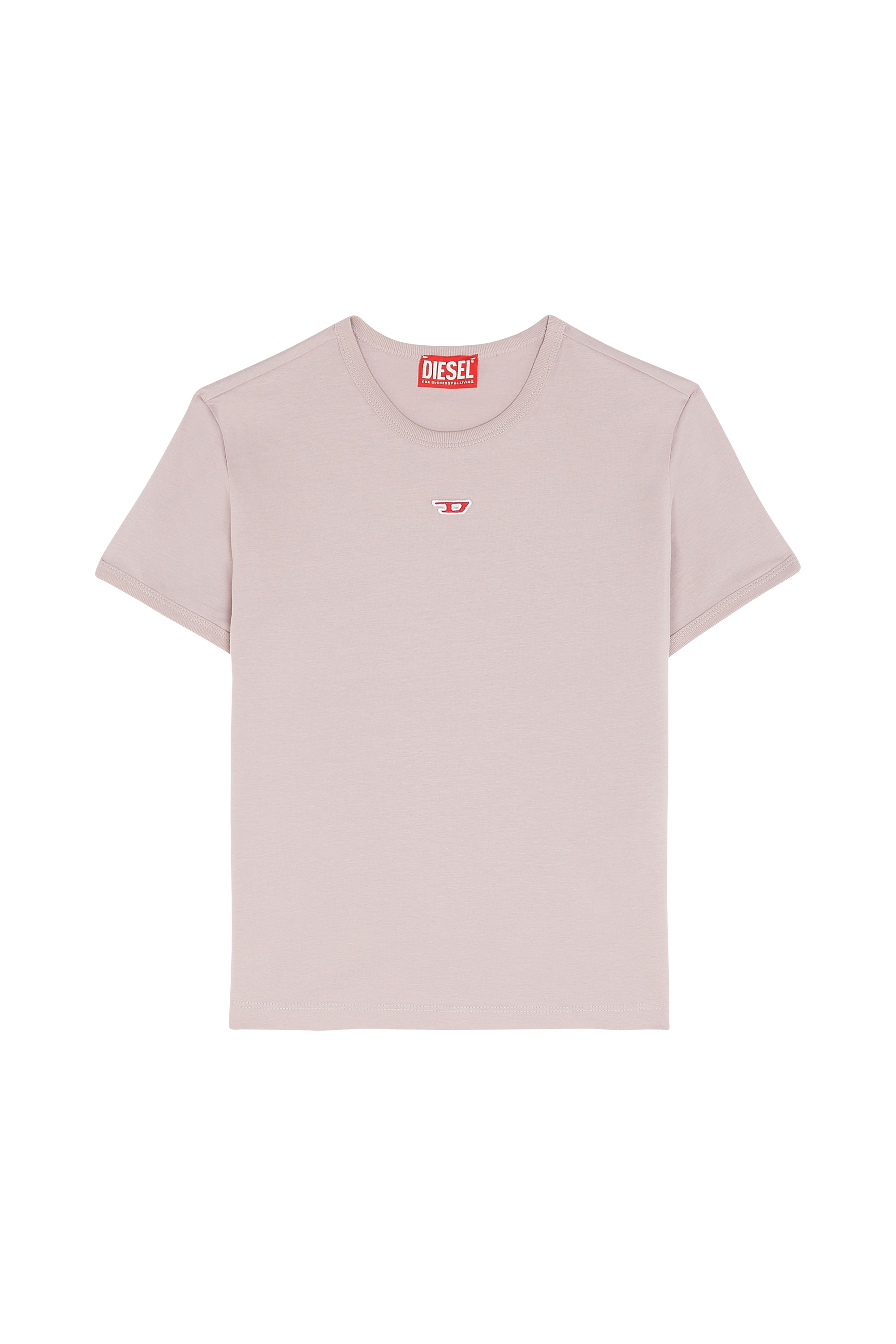 Regular-fit round-neck cotton T-shirt Beige