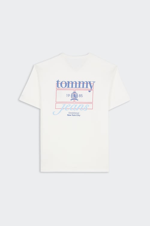 TOMMY JEANS Regular-fit round-neck cotton T-shirt White