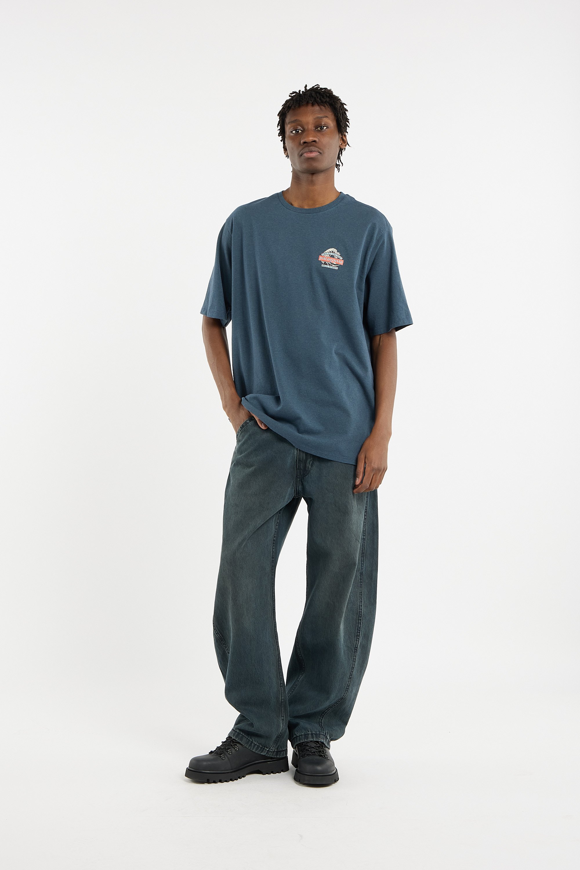Regular-fit round-neck cotton T-shirt PATAGONIA Blue