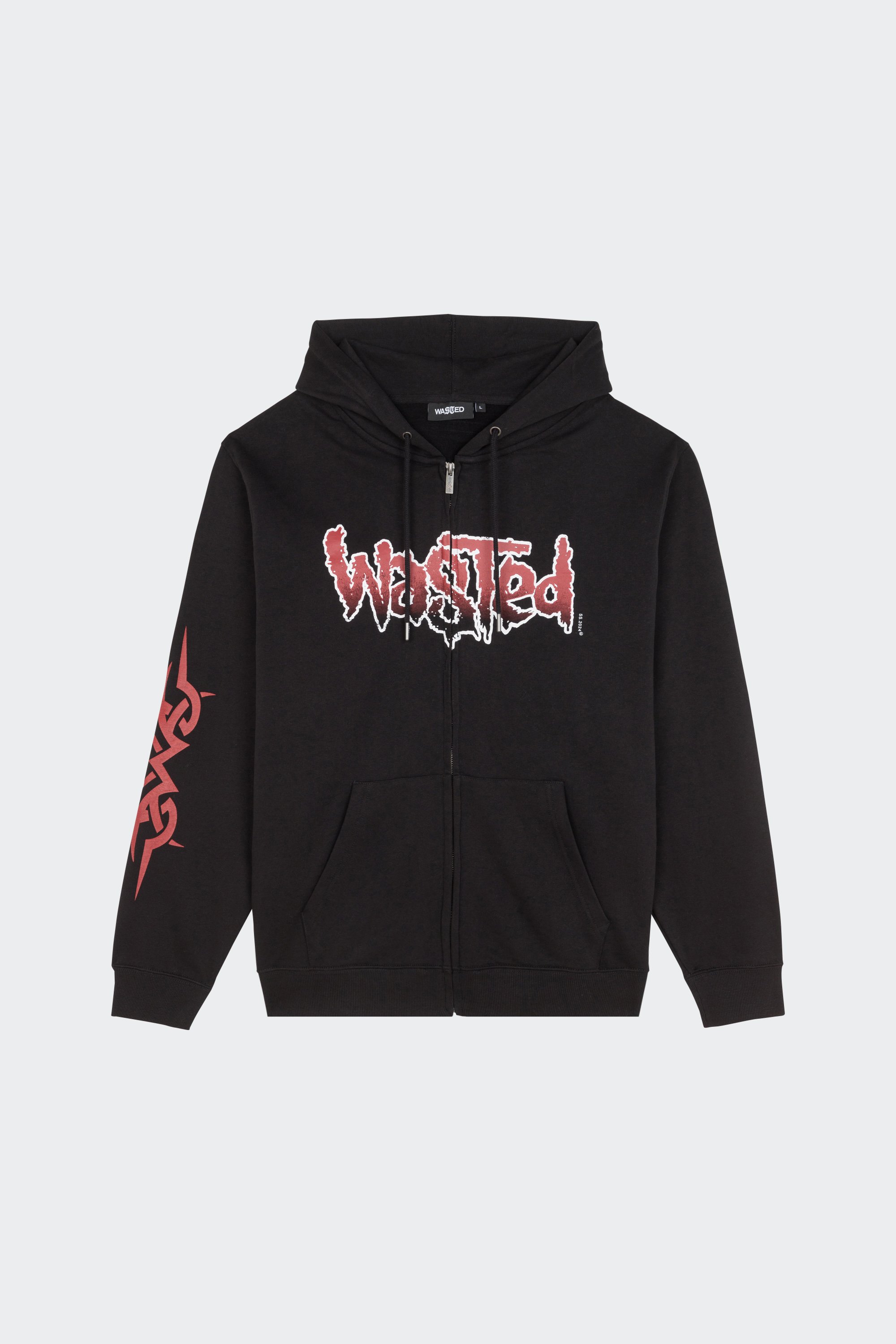 Zip-up hoodie | Black by WASTED Zip-up hoodie Black