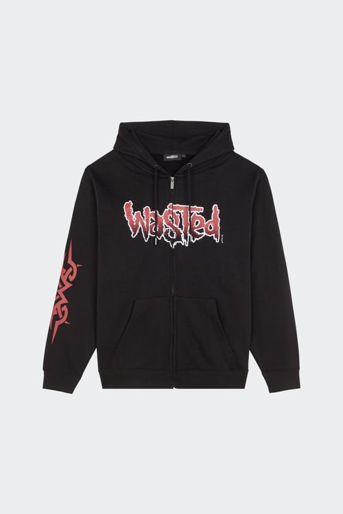 WASTED Hoodie zippé Noir