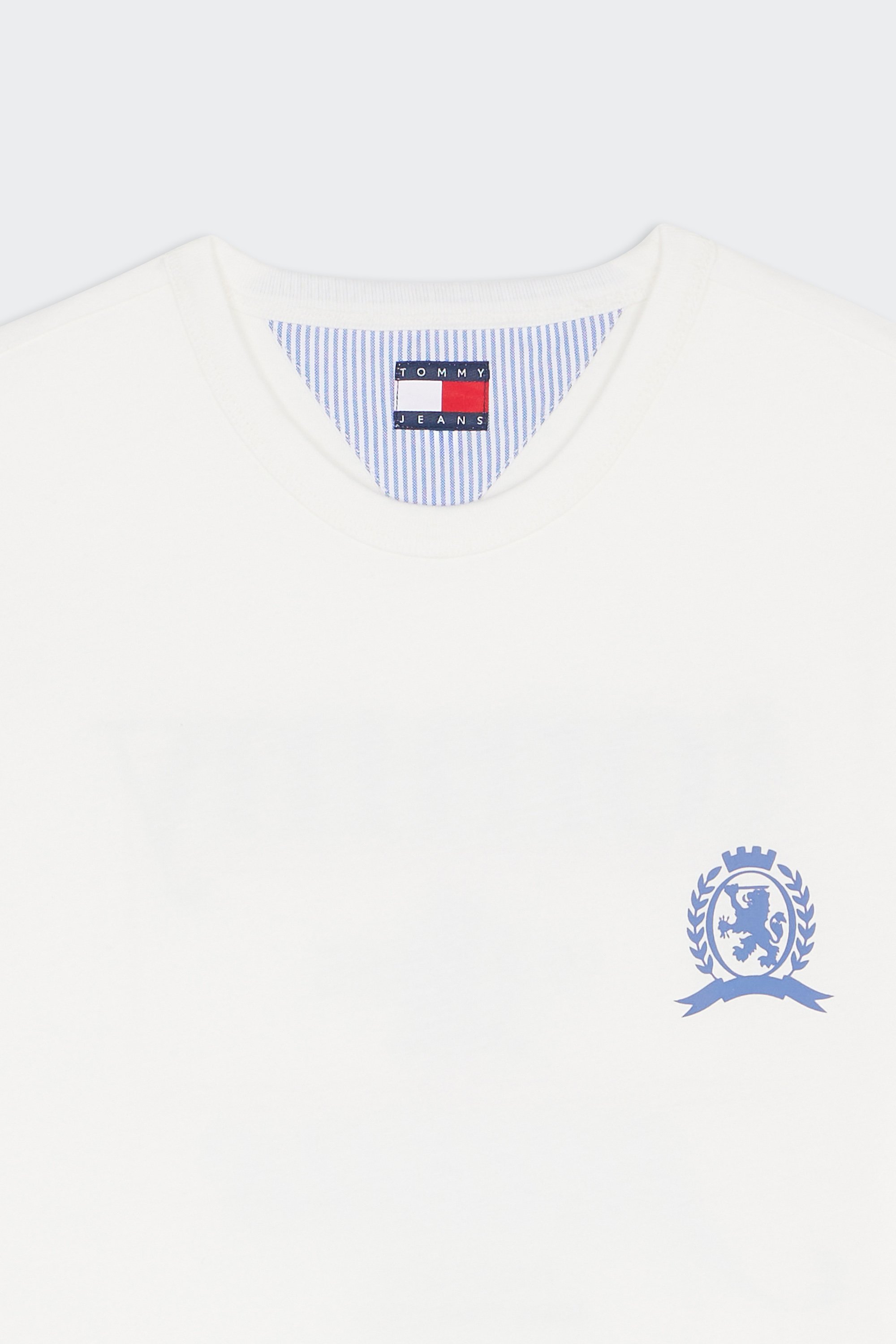 Regular-fit round-neck cotton T-shirt | White by TOMMY JEANS Regular-fit round-neck cotton T-shirt White