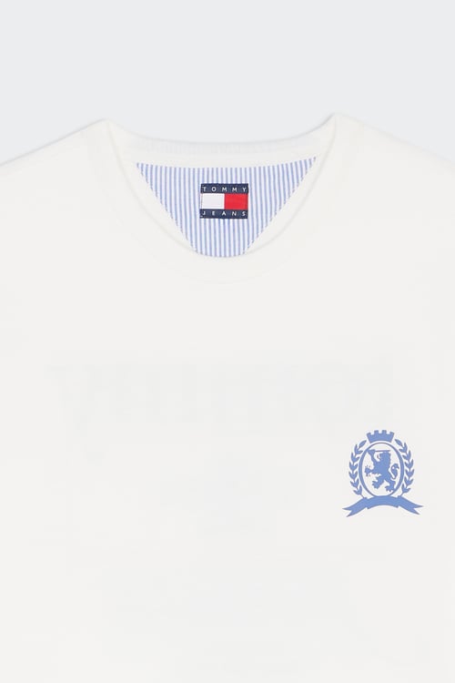 TOMMY JEANS Regular-fit round-neck cotton T-shirt White