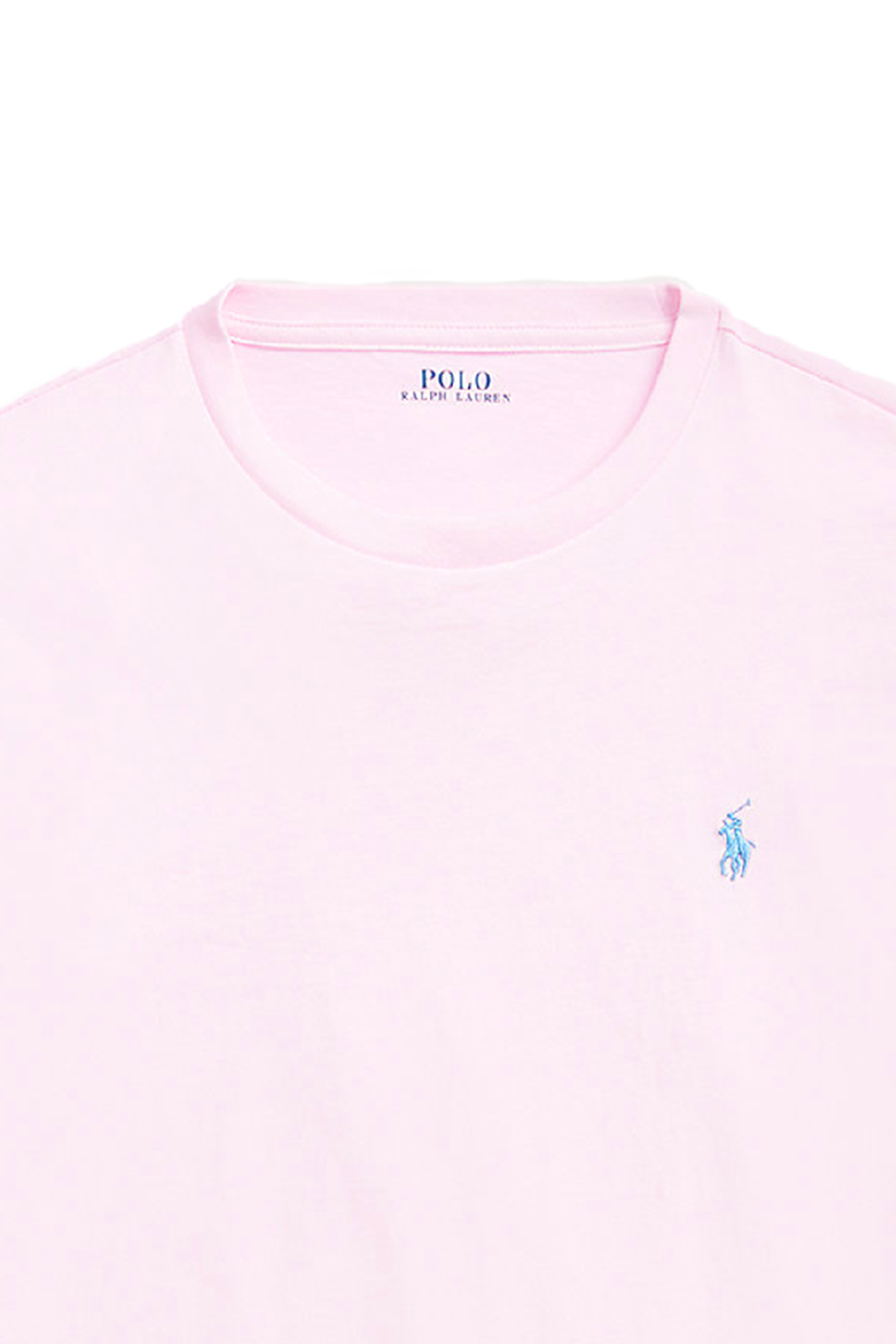 T-shirt col rond slim-fit en coton basic mesh avec Pony player Rose