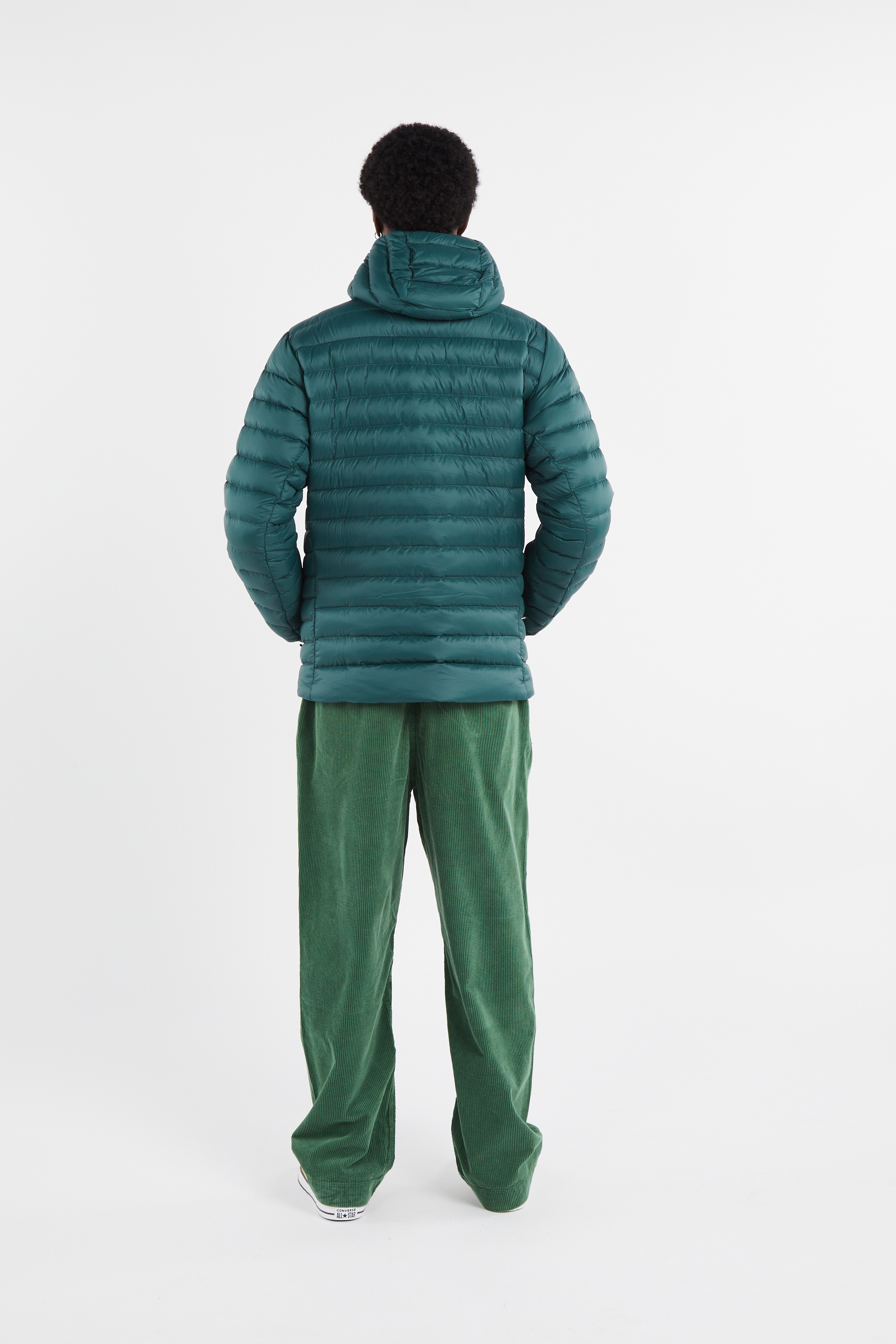Lightweight quilted padded jacket with high neck Green