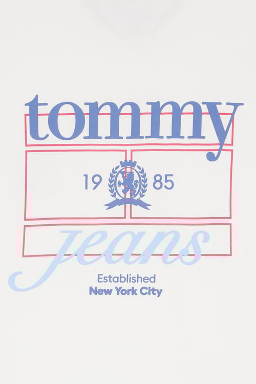 TOMMY JEANS Regular-fit round-neck cotton T-shirt White