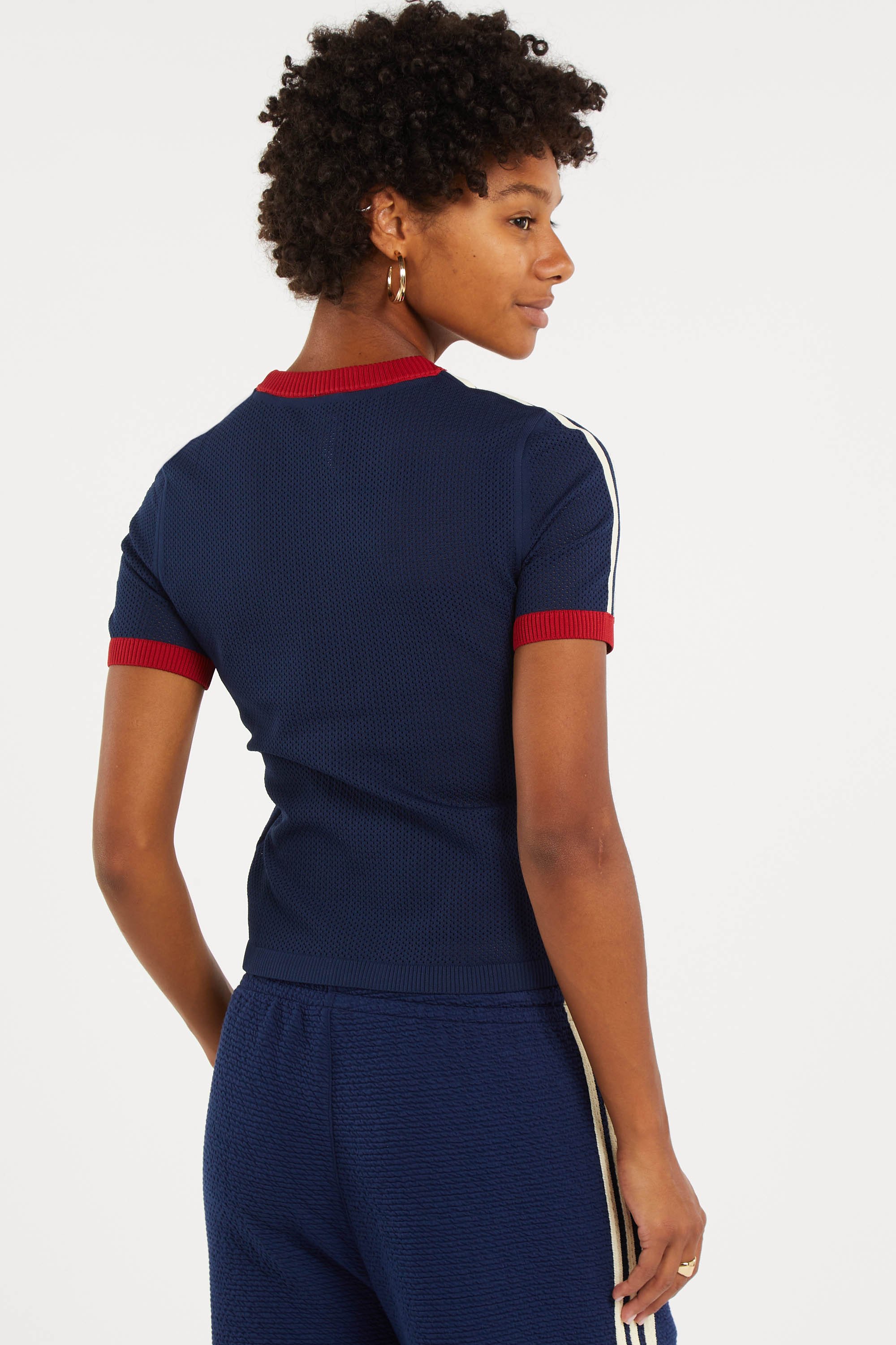 Regular-fit round-neck cotton T-shirt | Blue ADIDAS Women