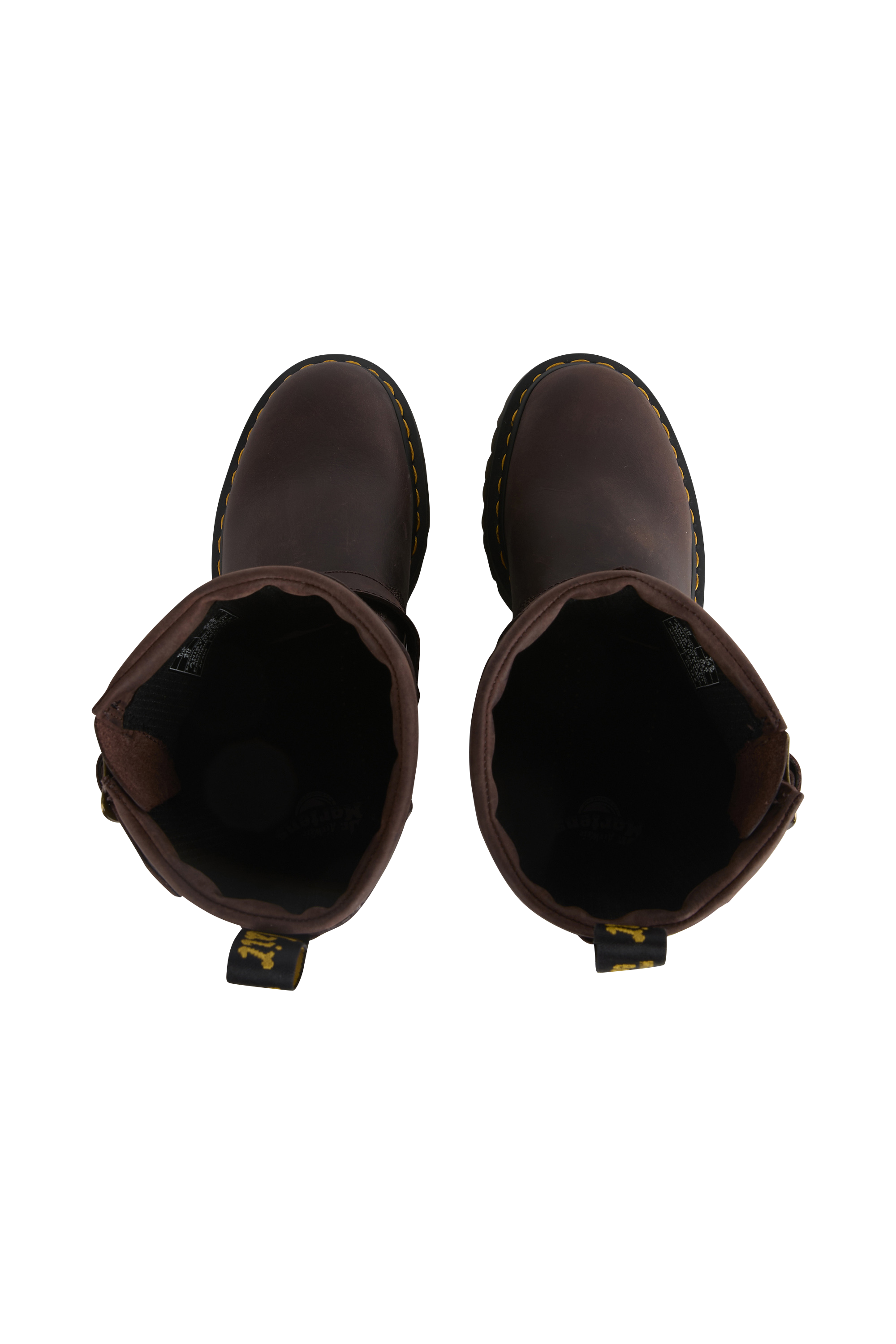 Heeled leather mid-calf boots Brown