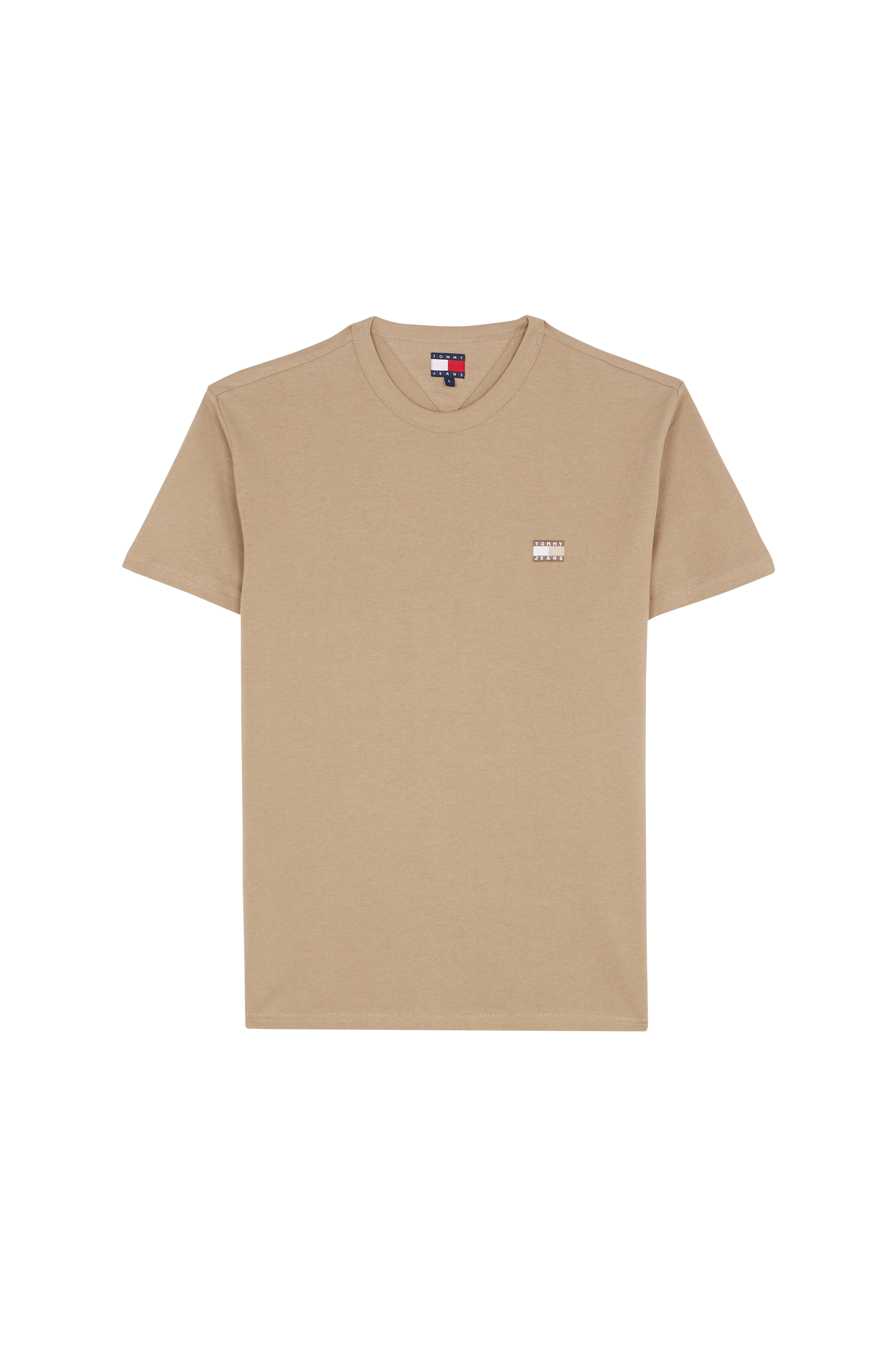 Regular-fit round-neck cotton T-shirt Beige