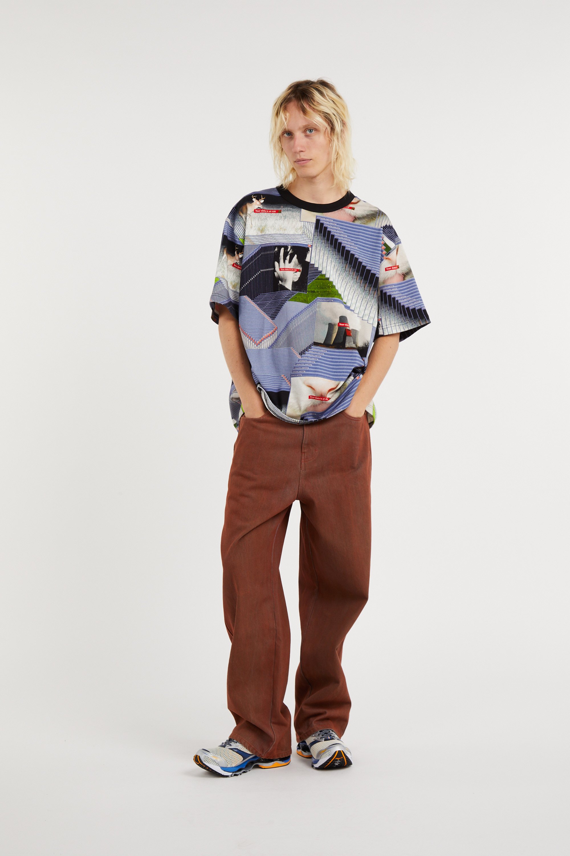 Regular-fit round-neck cotton T-shirt PLEASURES Multicolored