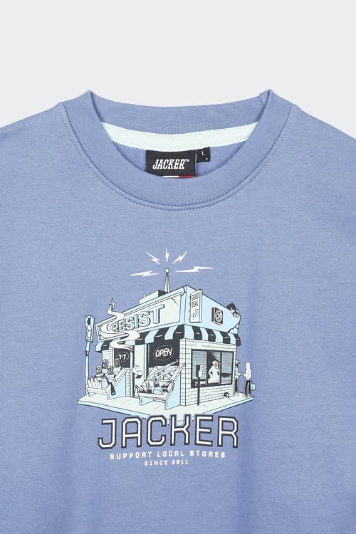 JACKER Sweat Bleu