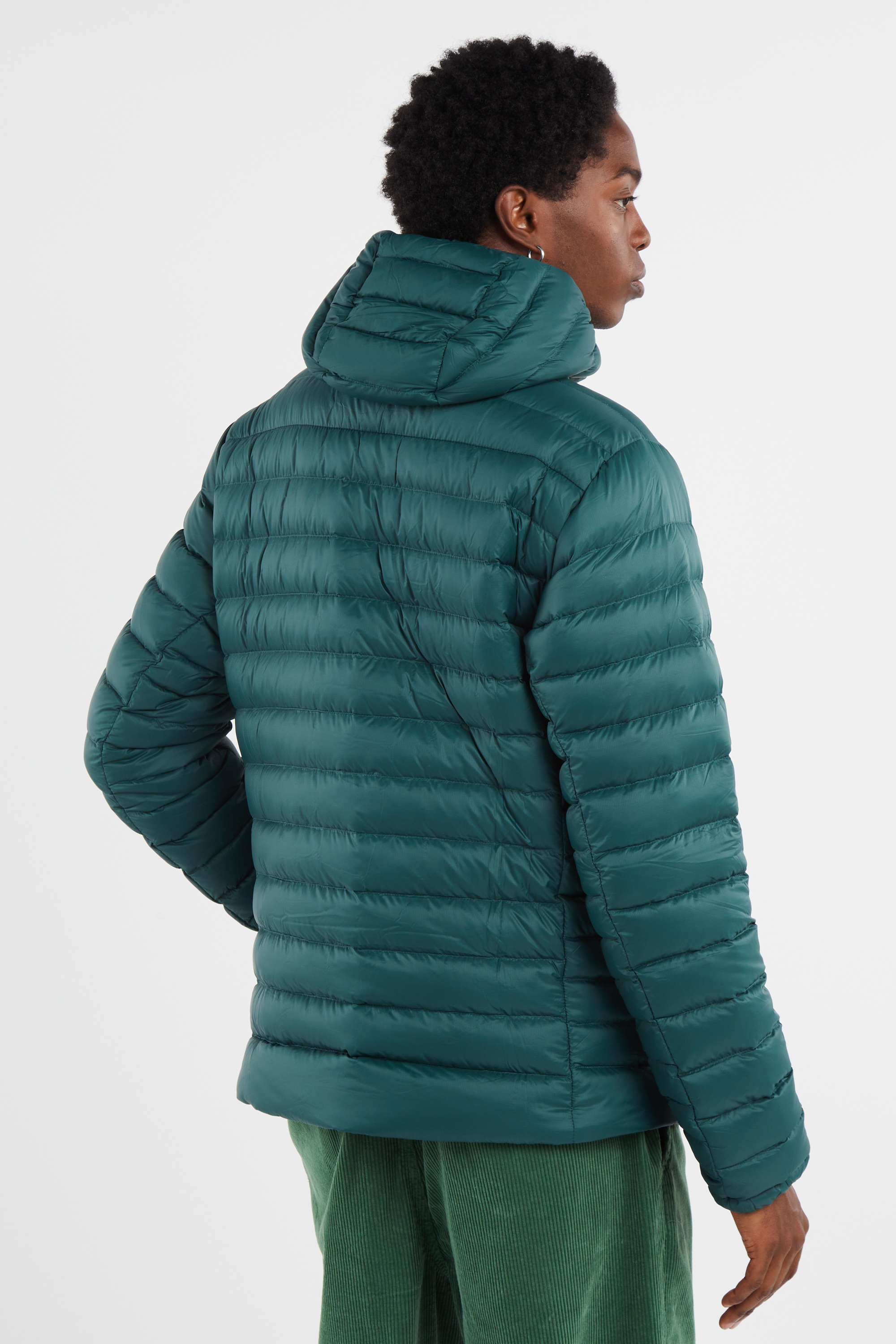 Lightweight quilted padded jacket with high neck Green