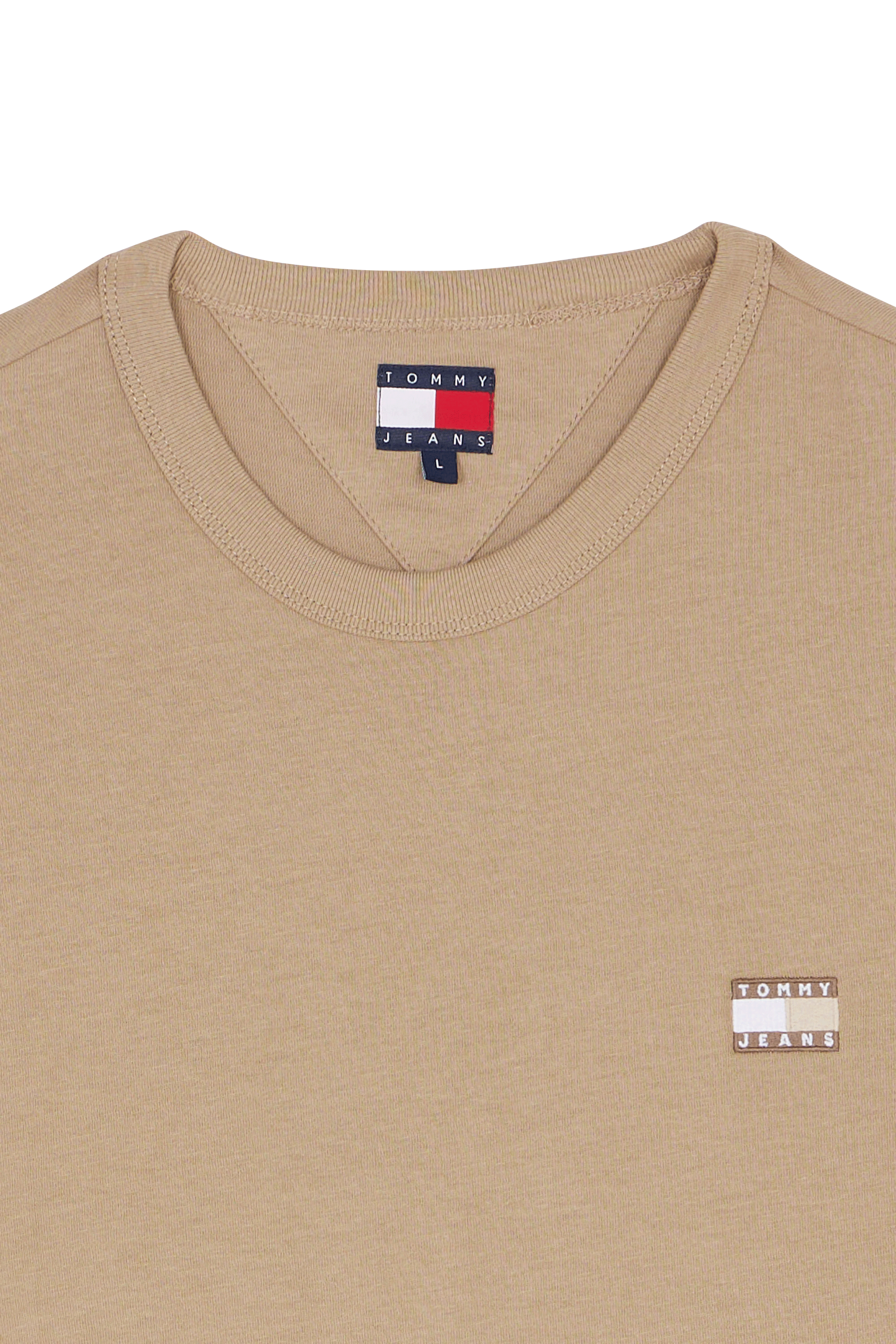 Regular-fit round-neck cotton T-shirt Beige