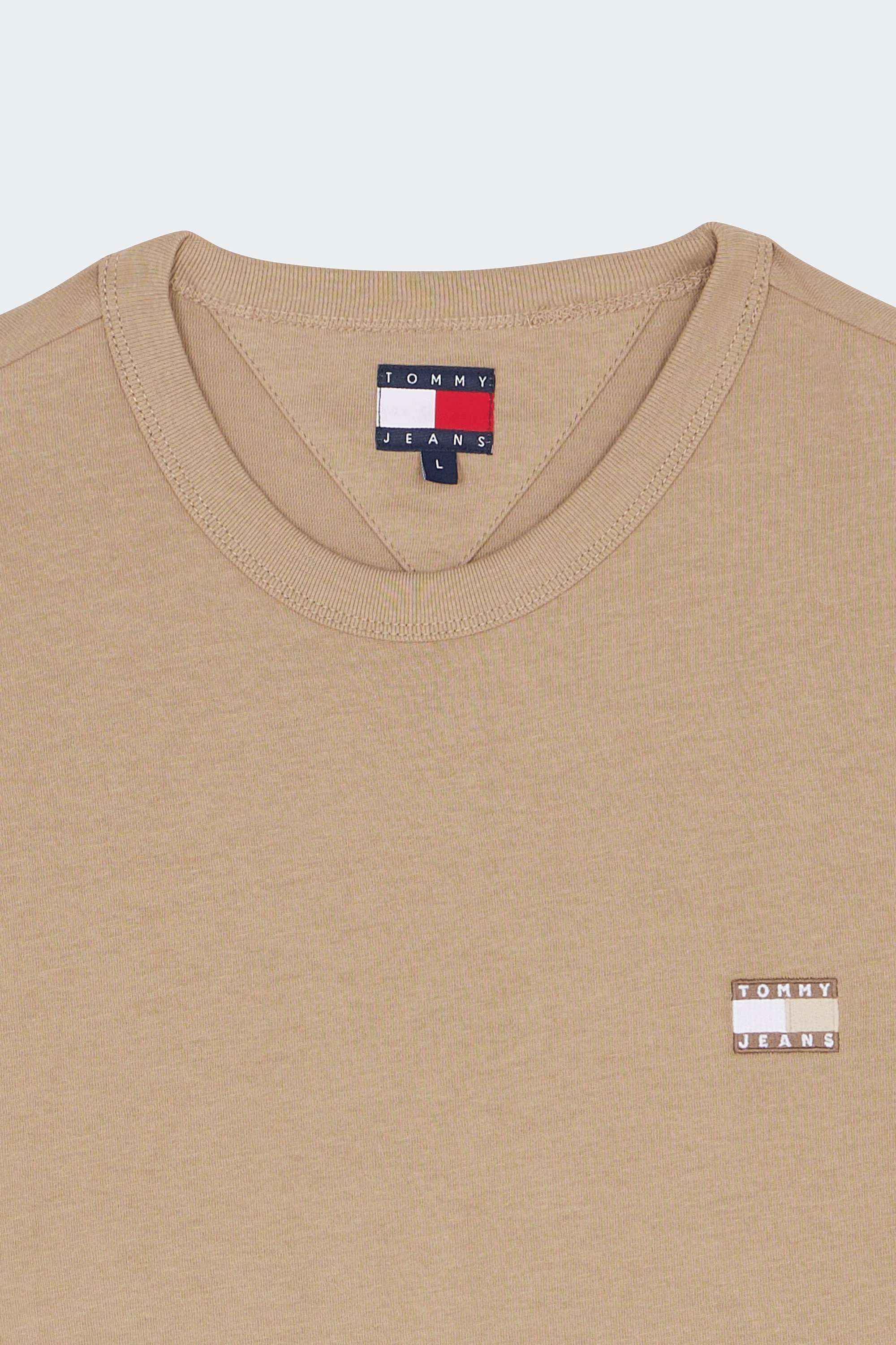 Regular-fit round-neck cotton T-shirt | Beige by TOMMY JEANS Regular-fit round-neck cotton T-shirt Beige