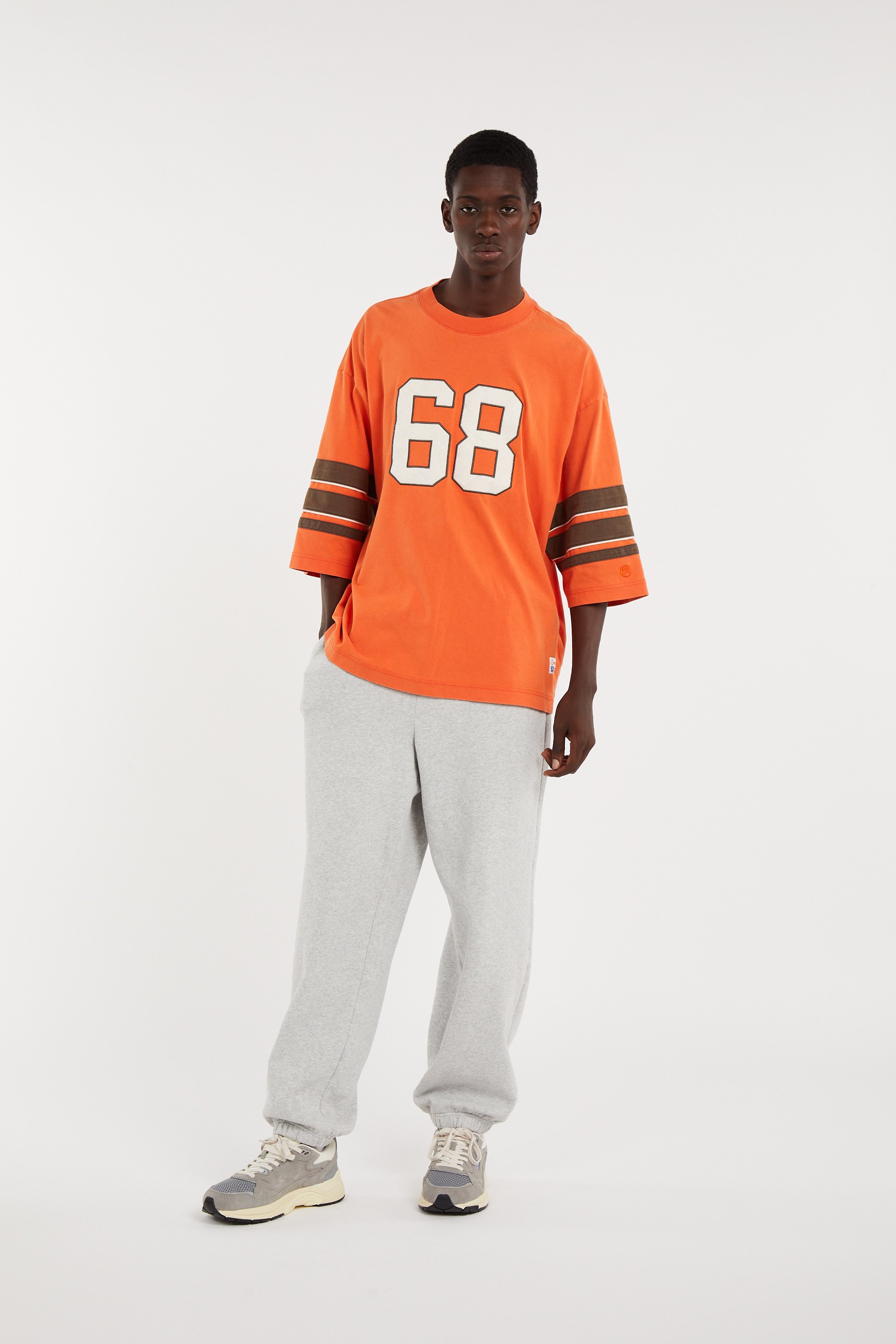 Regular-fit round-neck cotton T-shirt CHAMPION Orange