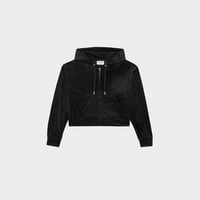 Hoodie zippé Iccle Diamante Oversized Cropped Hoodie Black