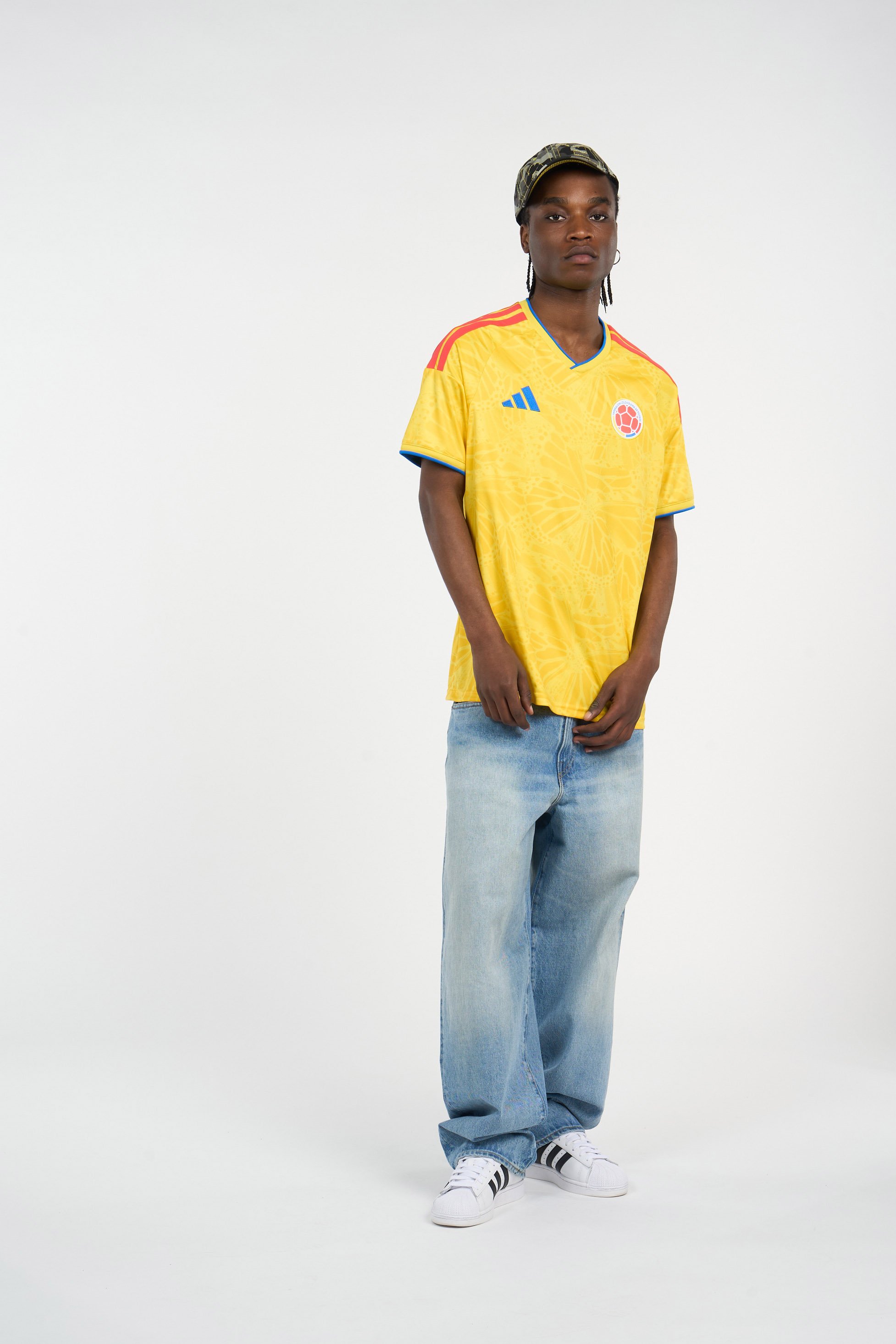 Regular-fit round-neck cotton T-shirt ADIDAS Yellow