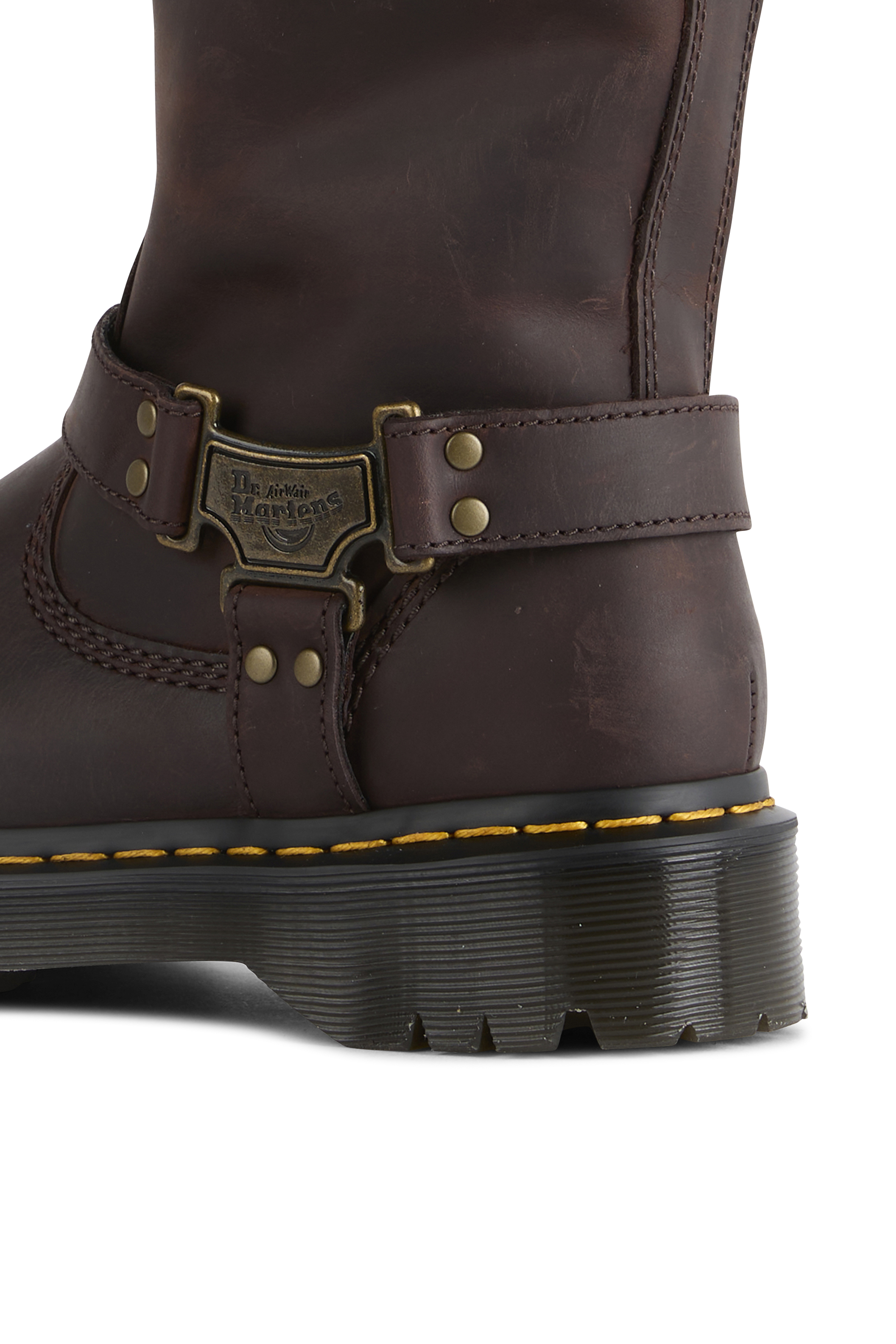 Heeled leather mid-calf boots Brown