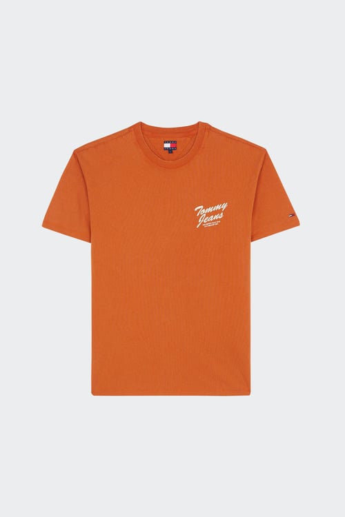 TOMMY JEANS Regular-fit round-neck cotton T-shirt Orange