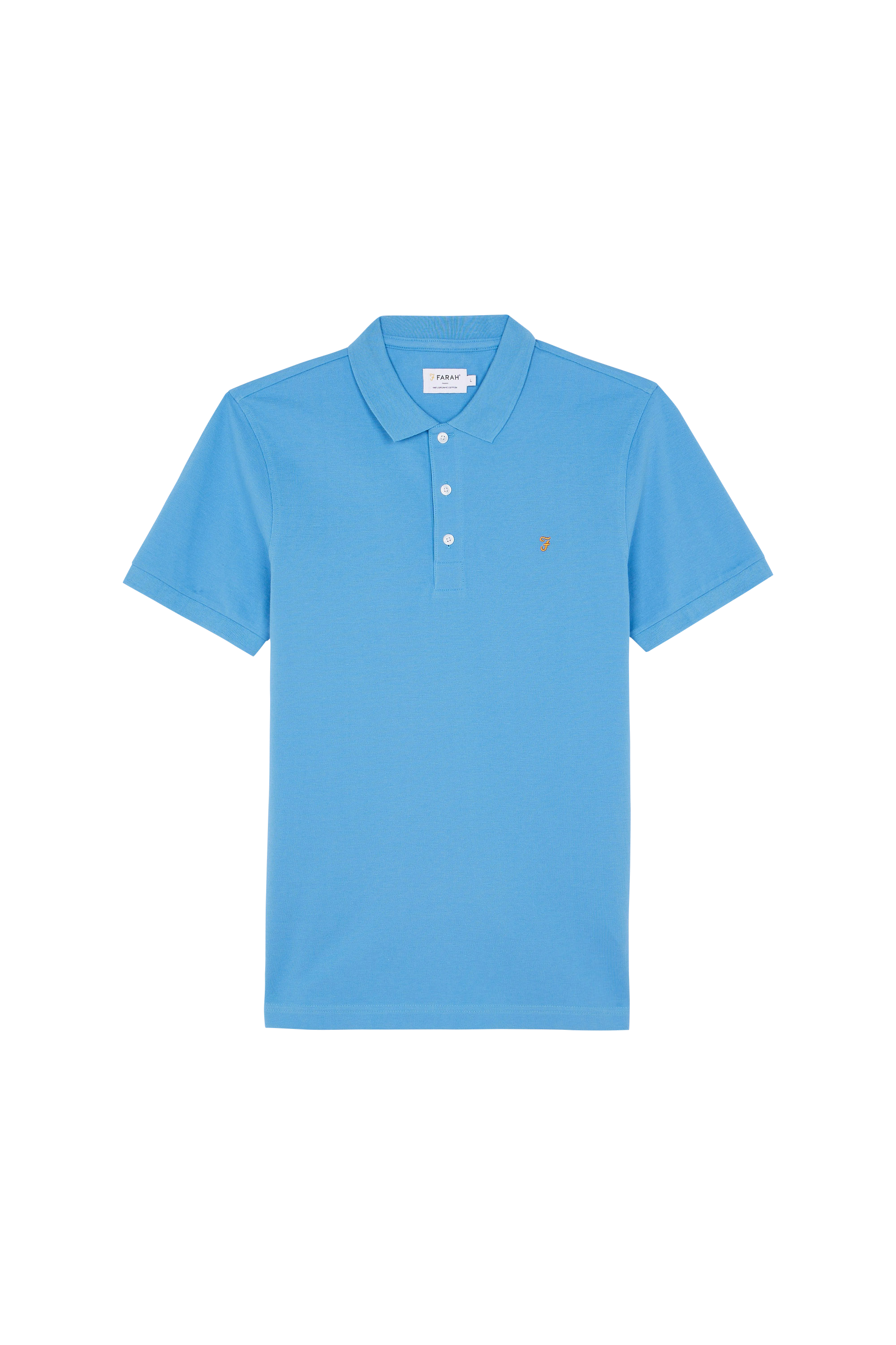 Short-sleeved organic cotton polo shirt Blue