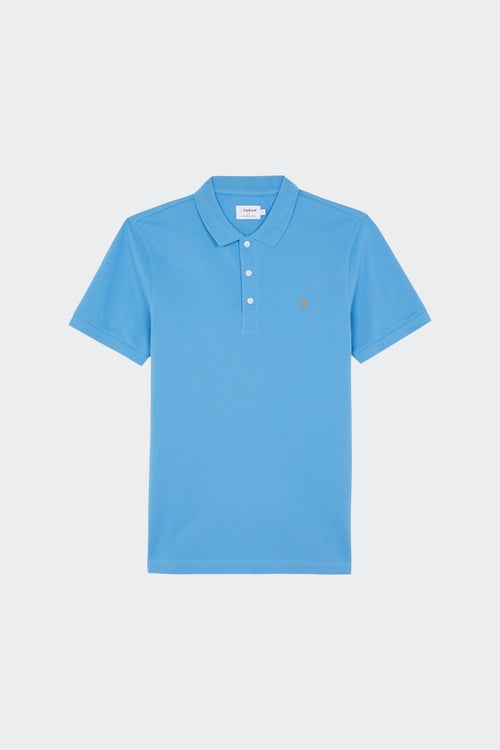 FARAH Polo à manches courtes en coton bio Bleu