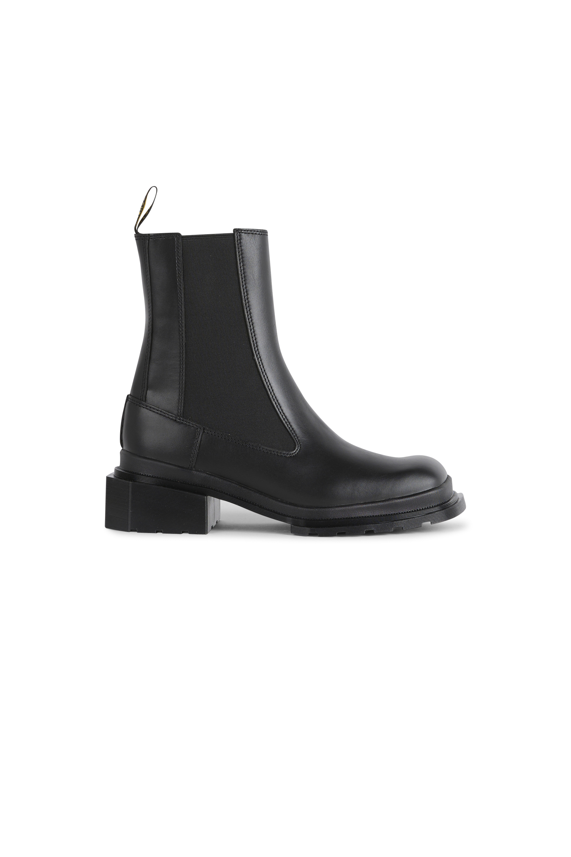 Heeled leather mid-calf boots Black