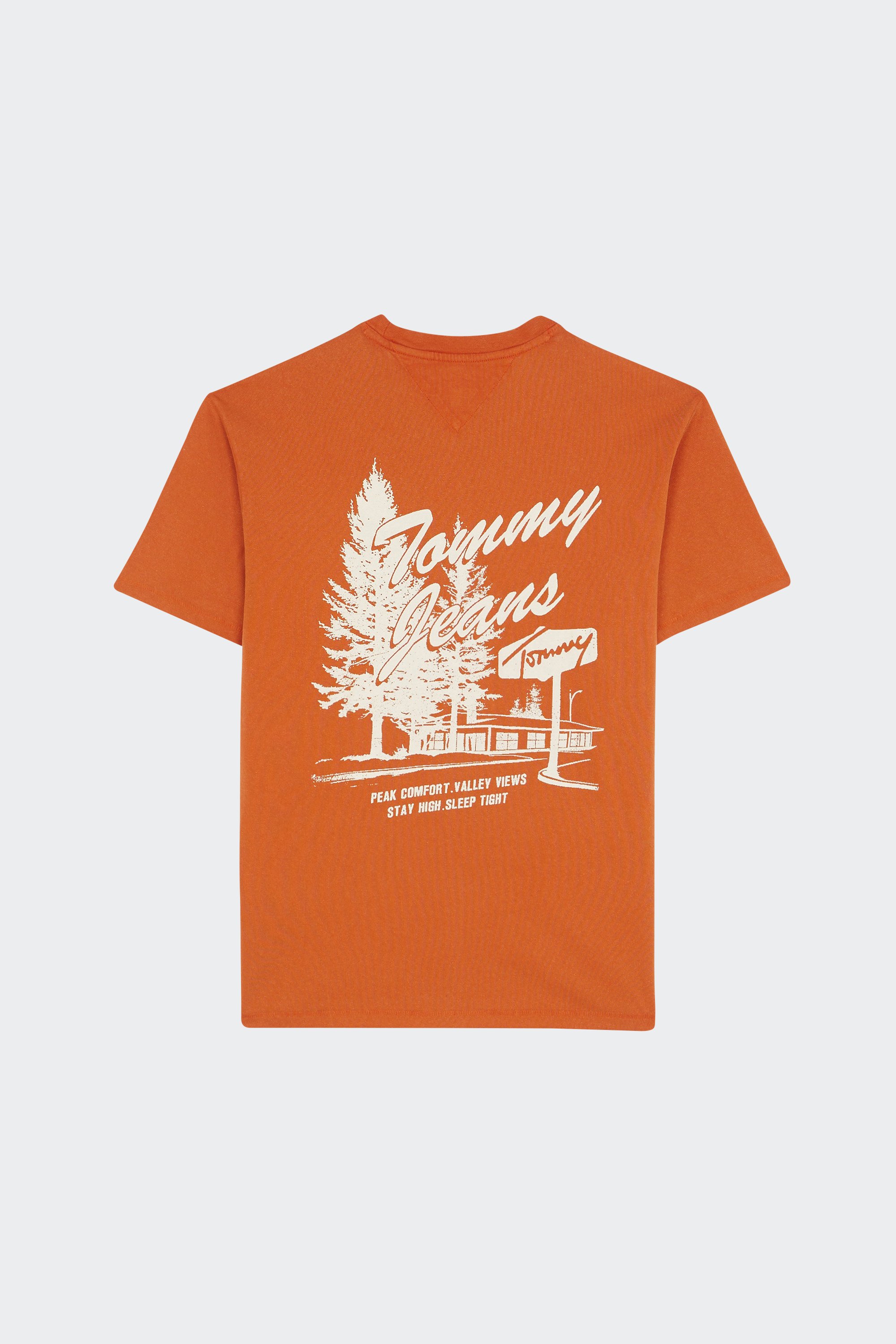 Regular-fit round-neck cotton T-shirt | Orange by TOMMY JEANS Regular-fit round-neck cotton T-shirt Orange