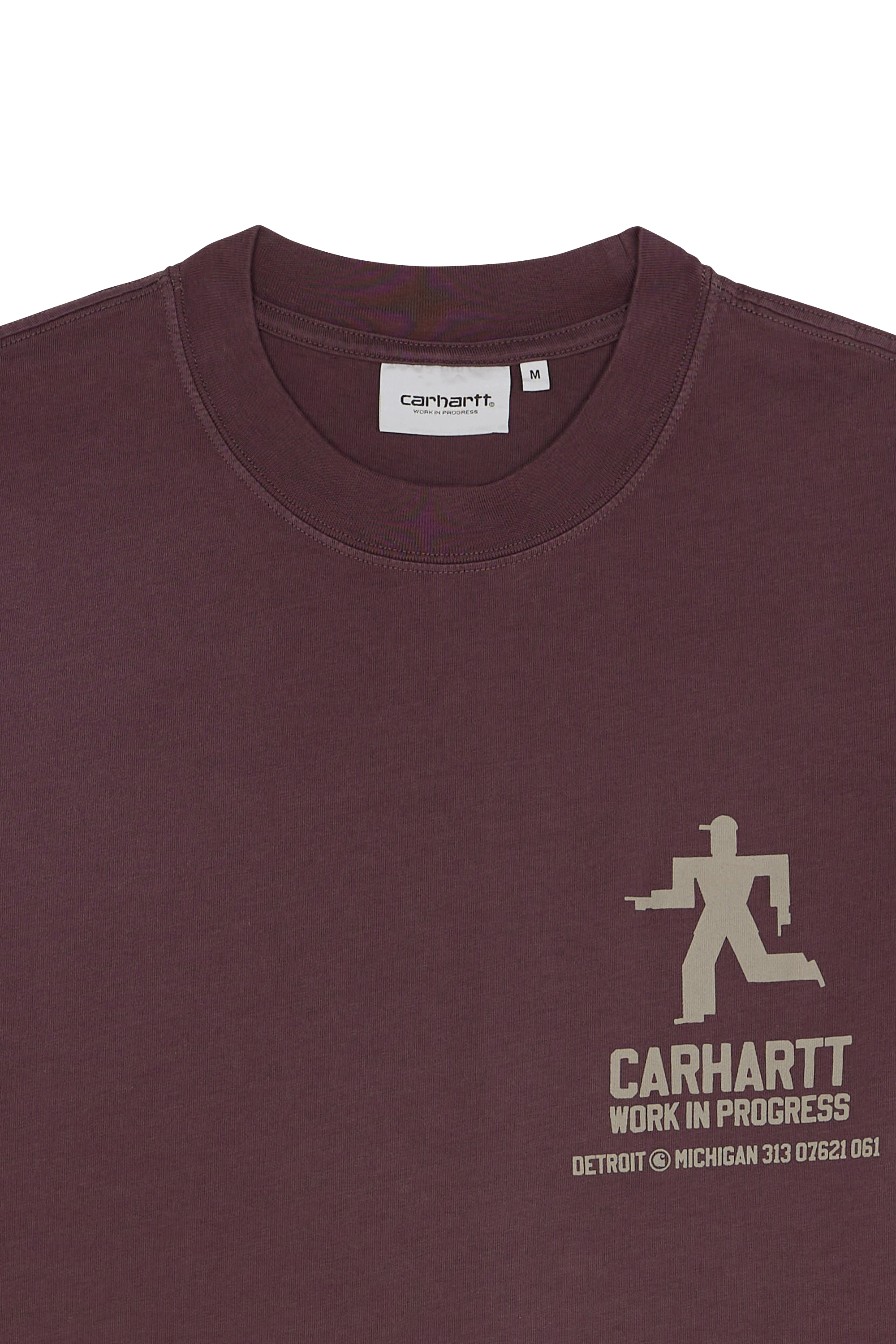 Regular-fit round-neck cotton T-shirt Brown