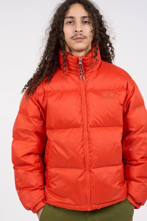 TOMMY JEANS Lightweight quilted padded jacket with high neck Orange