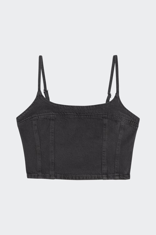 Debardeur en denim - Taille S Noir