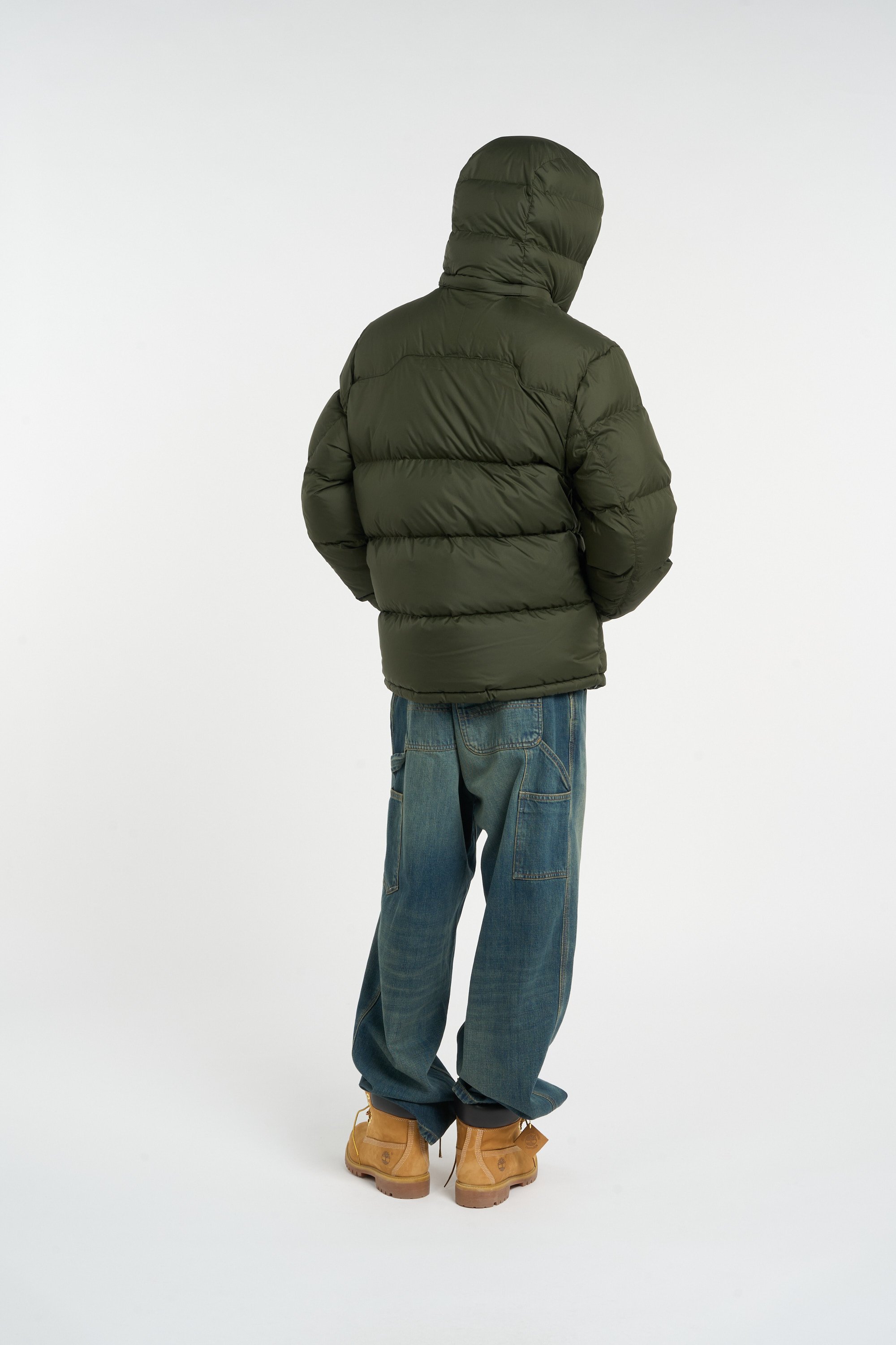 Zipped high-neck colorblock padded jacket with hood | Green POLO RALPH LAUREN Men