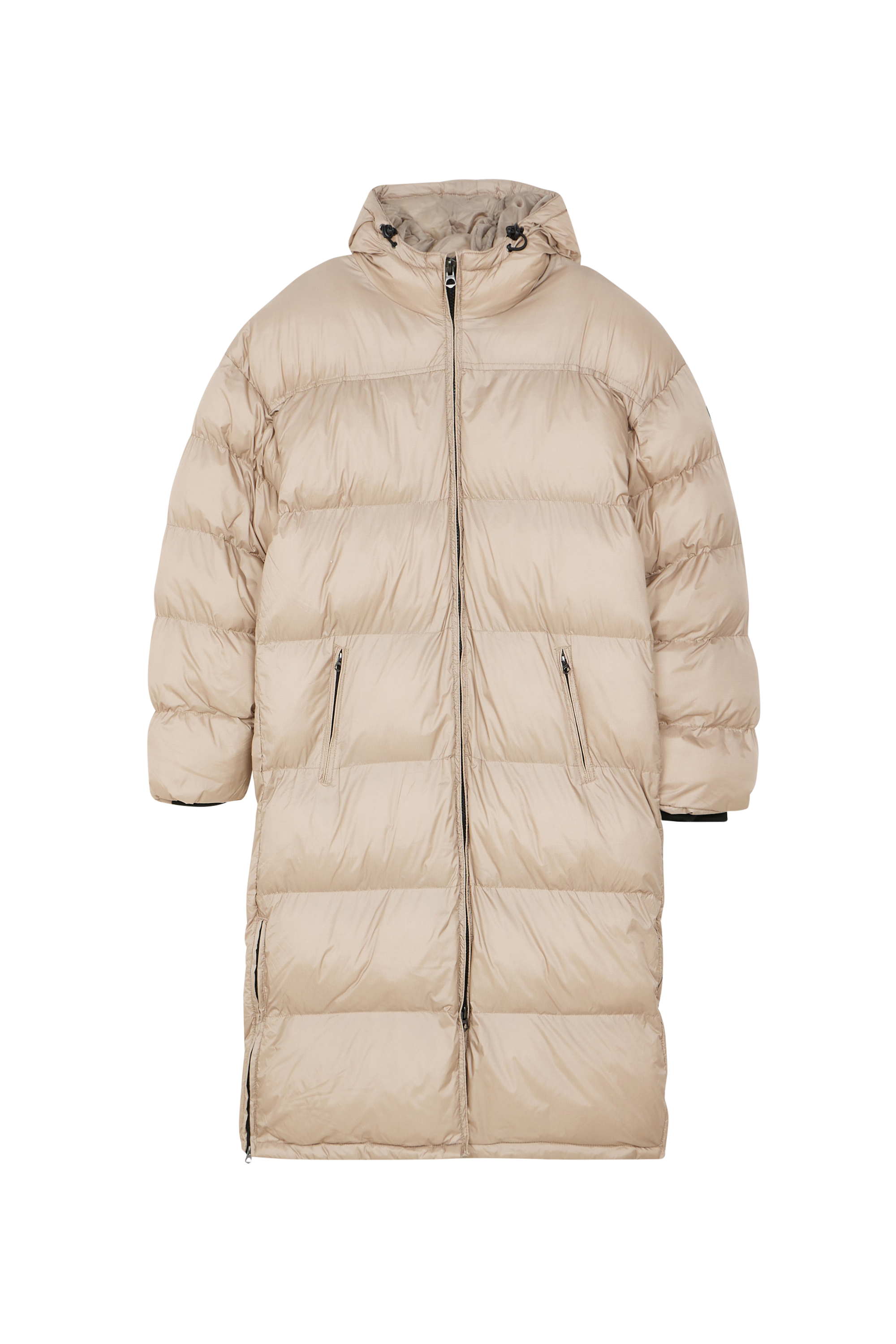Lightweight quilted padded jacket with high neck Beige