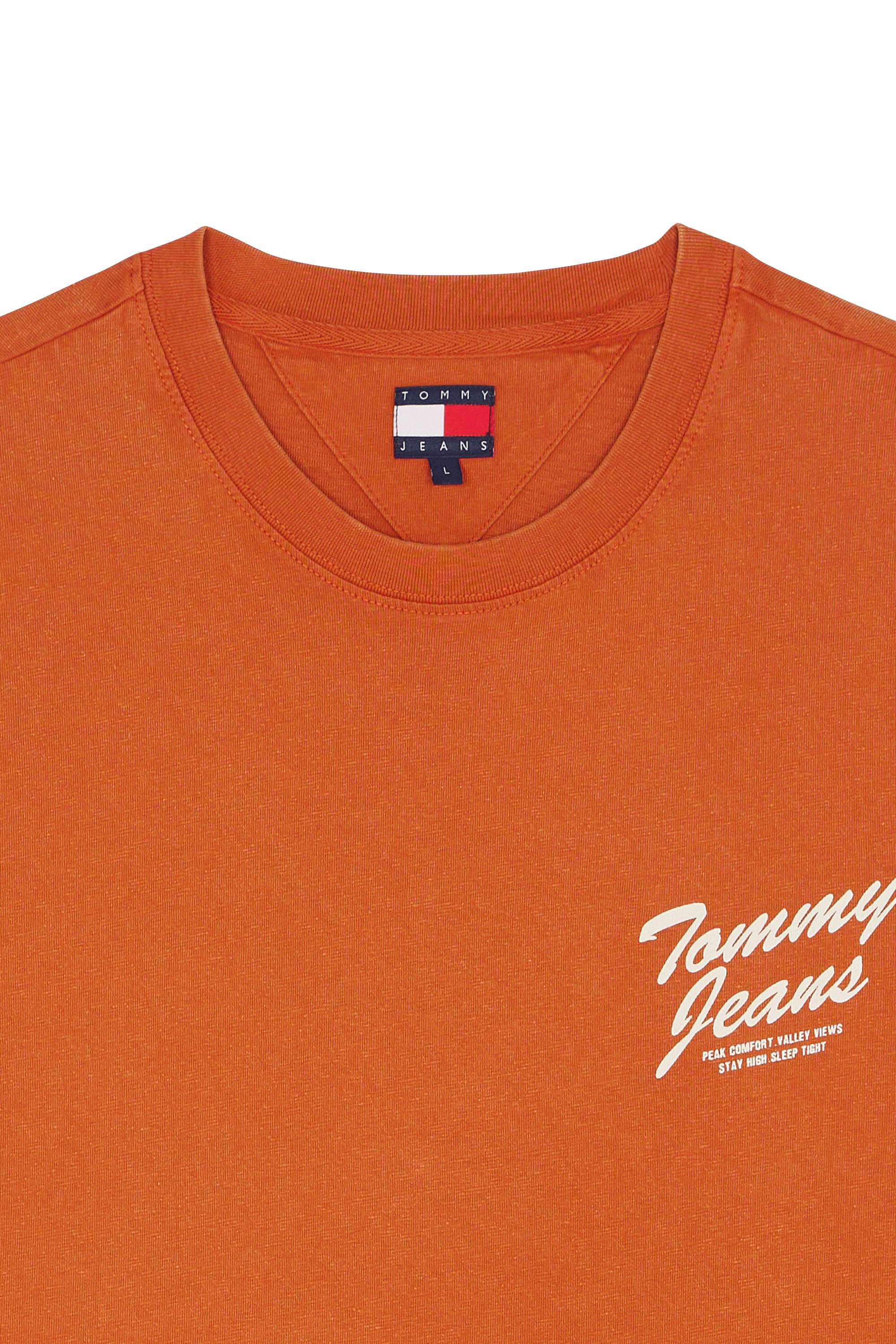 Regular-fit round-neck cotton T-shirt Orange