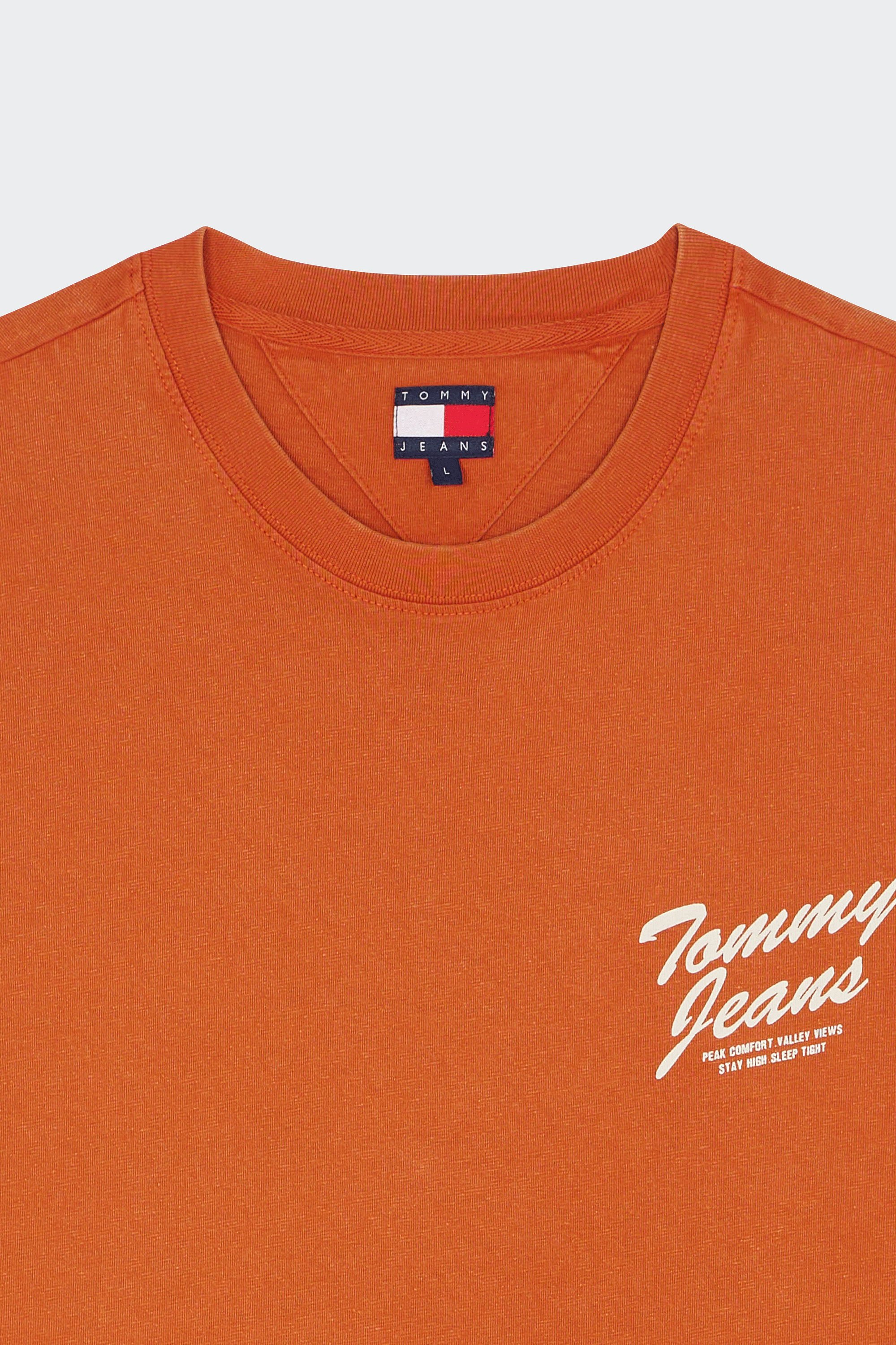 Regular-fit round-neck cotton T-shirt | Orange by TOMMY JEANS Regular-fit round-neck cotton T-shirt Orange