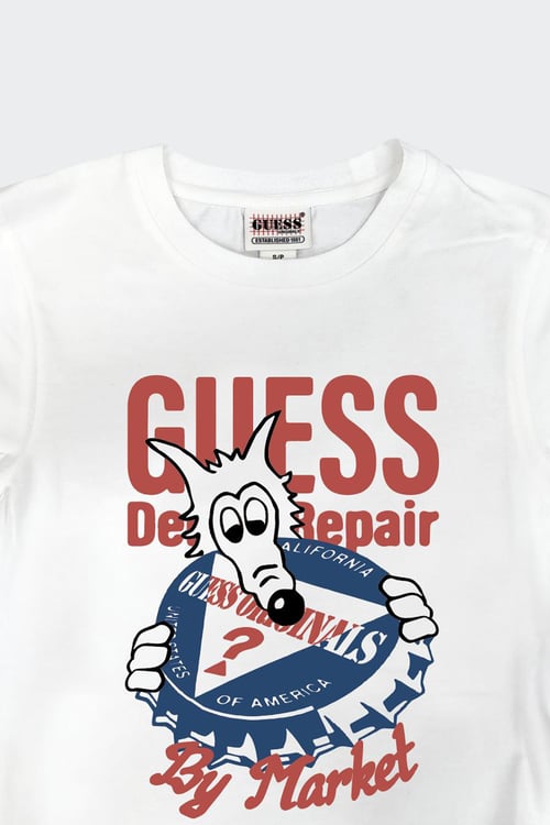 T shirt guess sales blanc