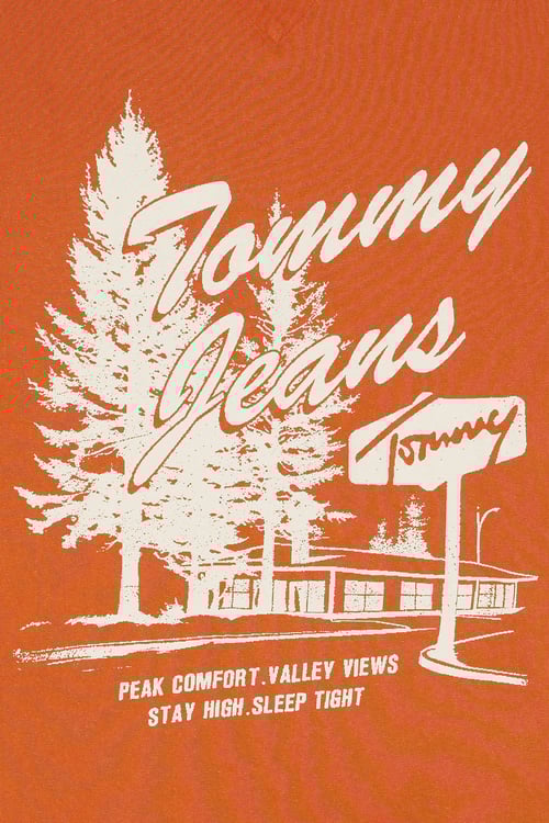 TOMMY JEANS Regular-fit round-neck cotton T-shirt Orange